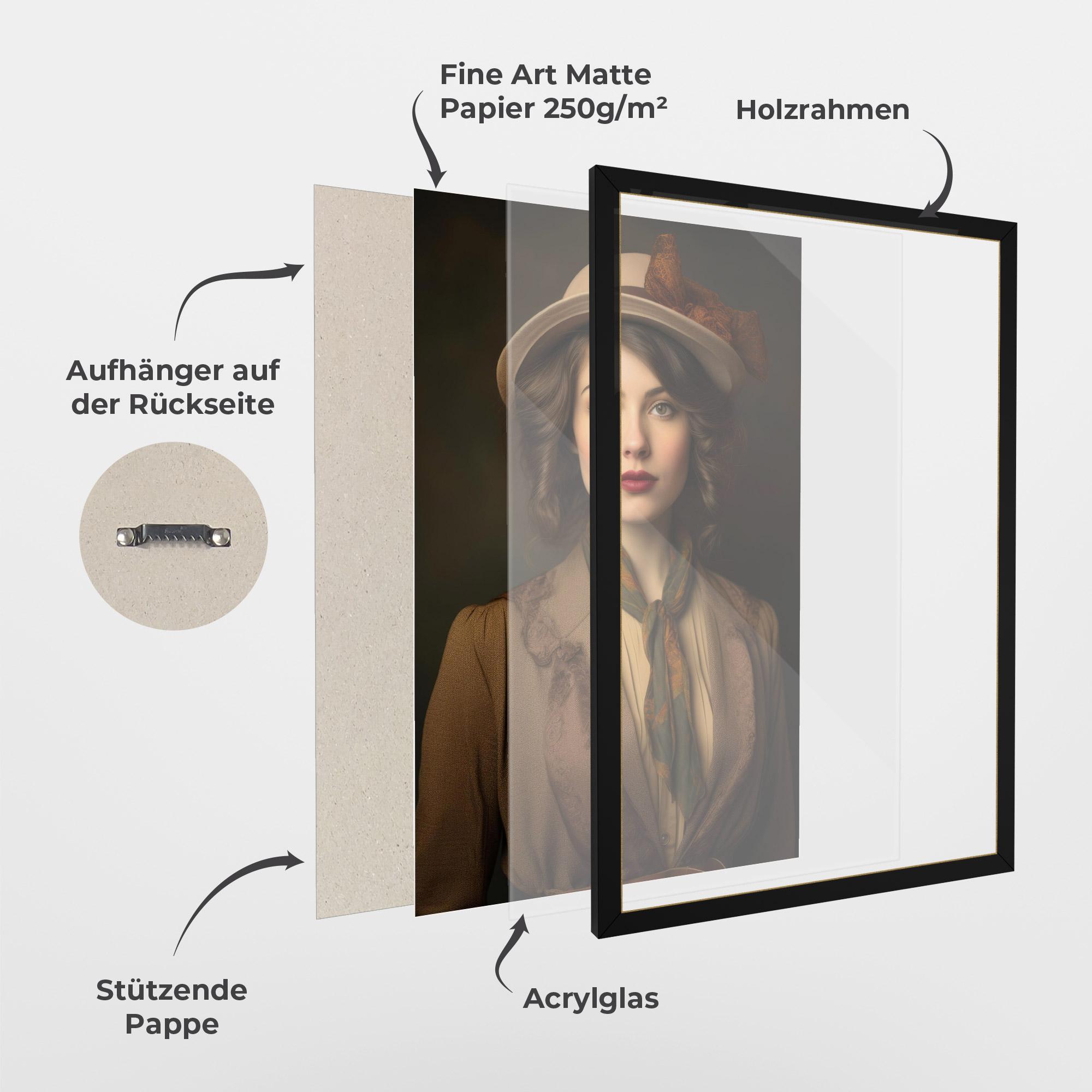 Gerahmte Poster Cream Vintage Hat mockup 1