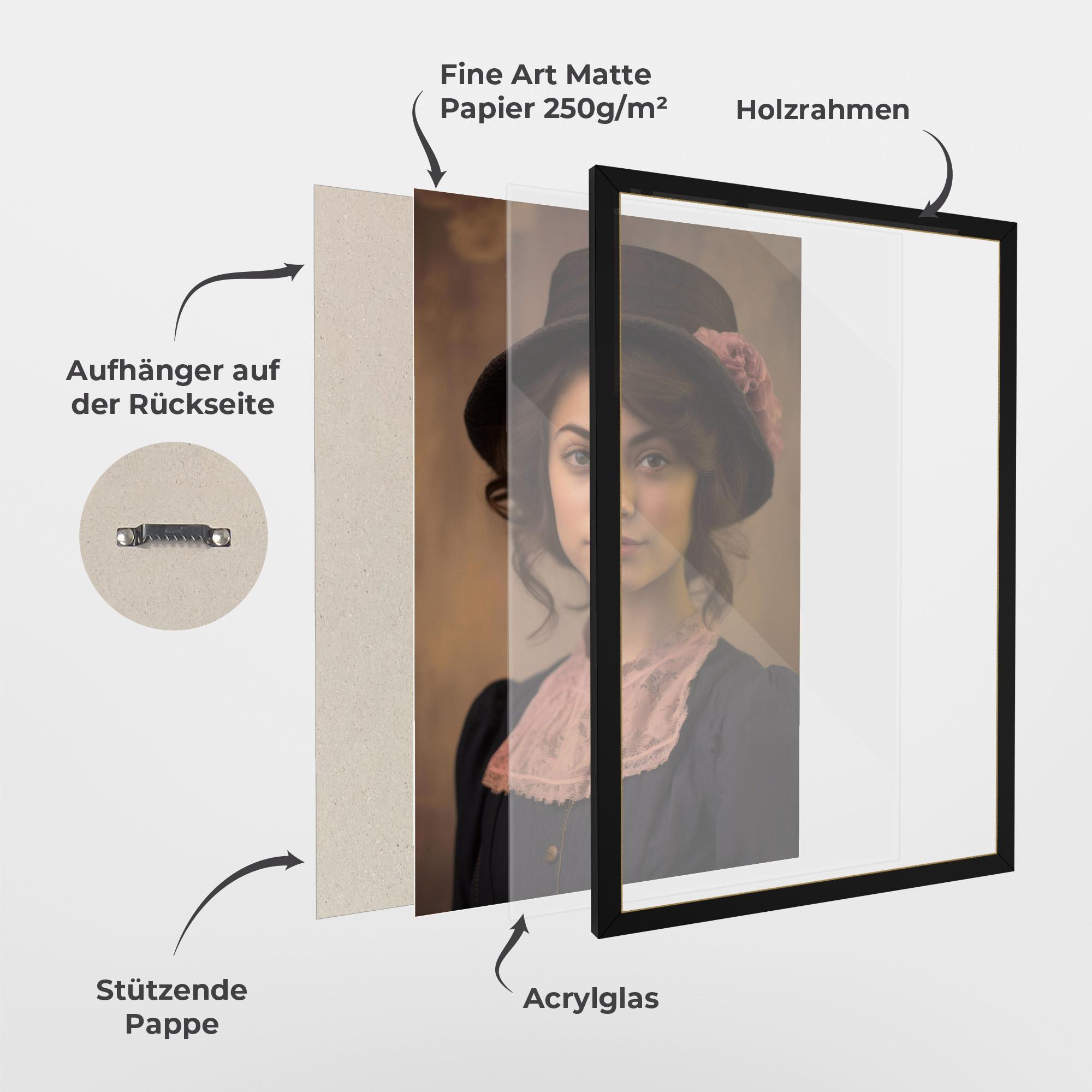 Gerahmte Poster Dark Blue Dress mockup 1