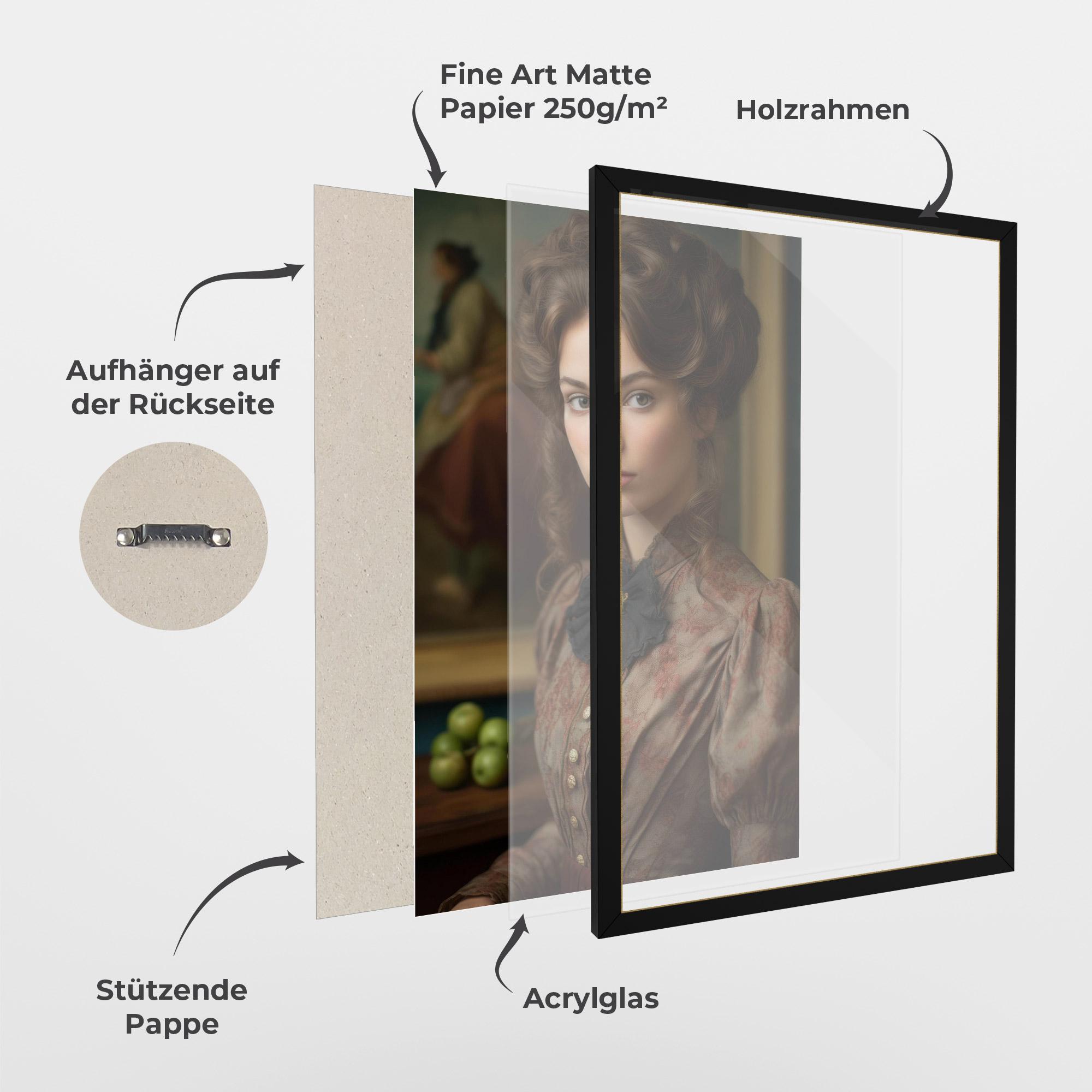 Gerahmte Poster Green Vintage Apple mockup 1