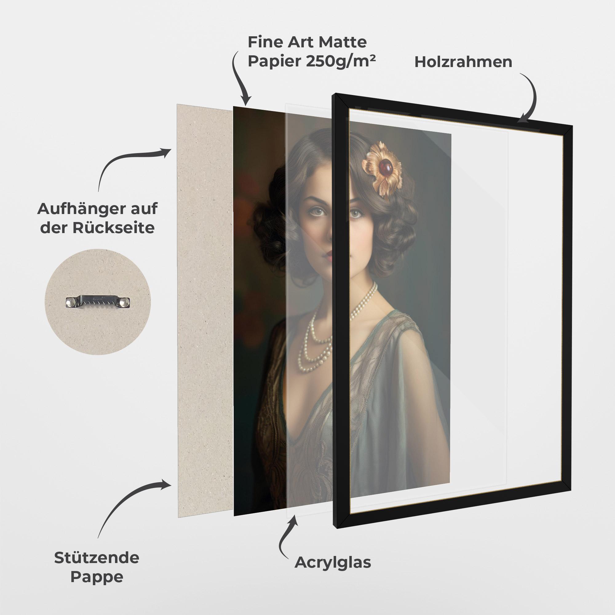 Gerahmte Poster Green Vintage Blouse mockup 1