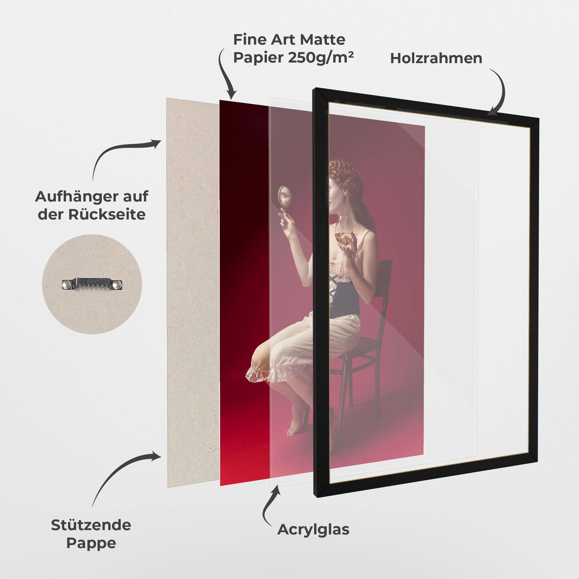 Gerahmte Poster Medieval Redhead Woman mockup 1