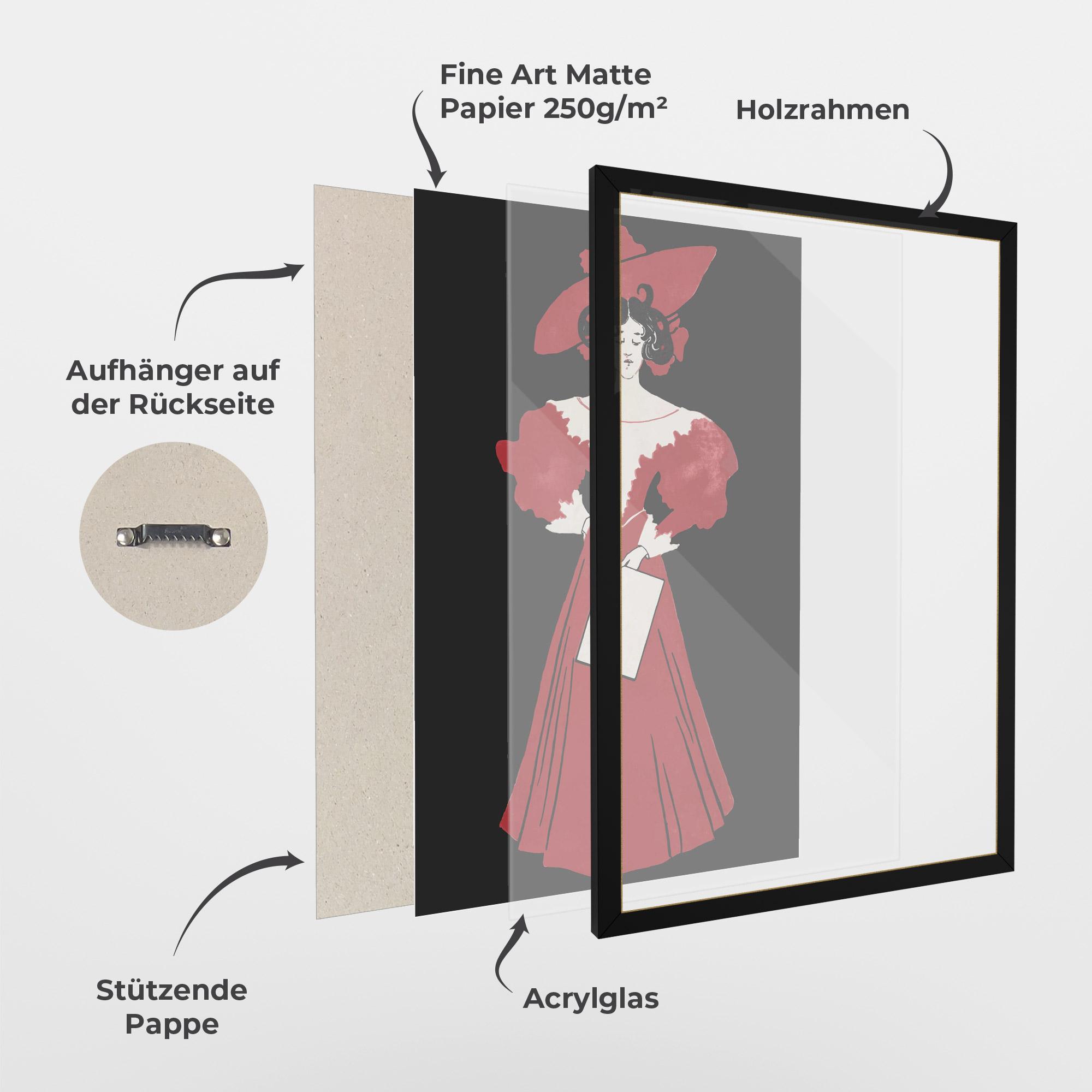 Gerahmte Poster Old Red Dress mockup 1