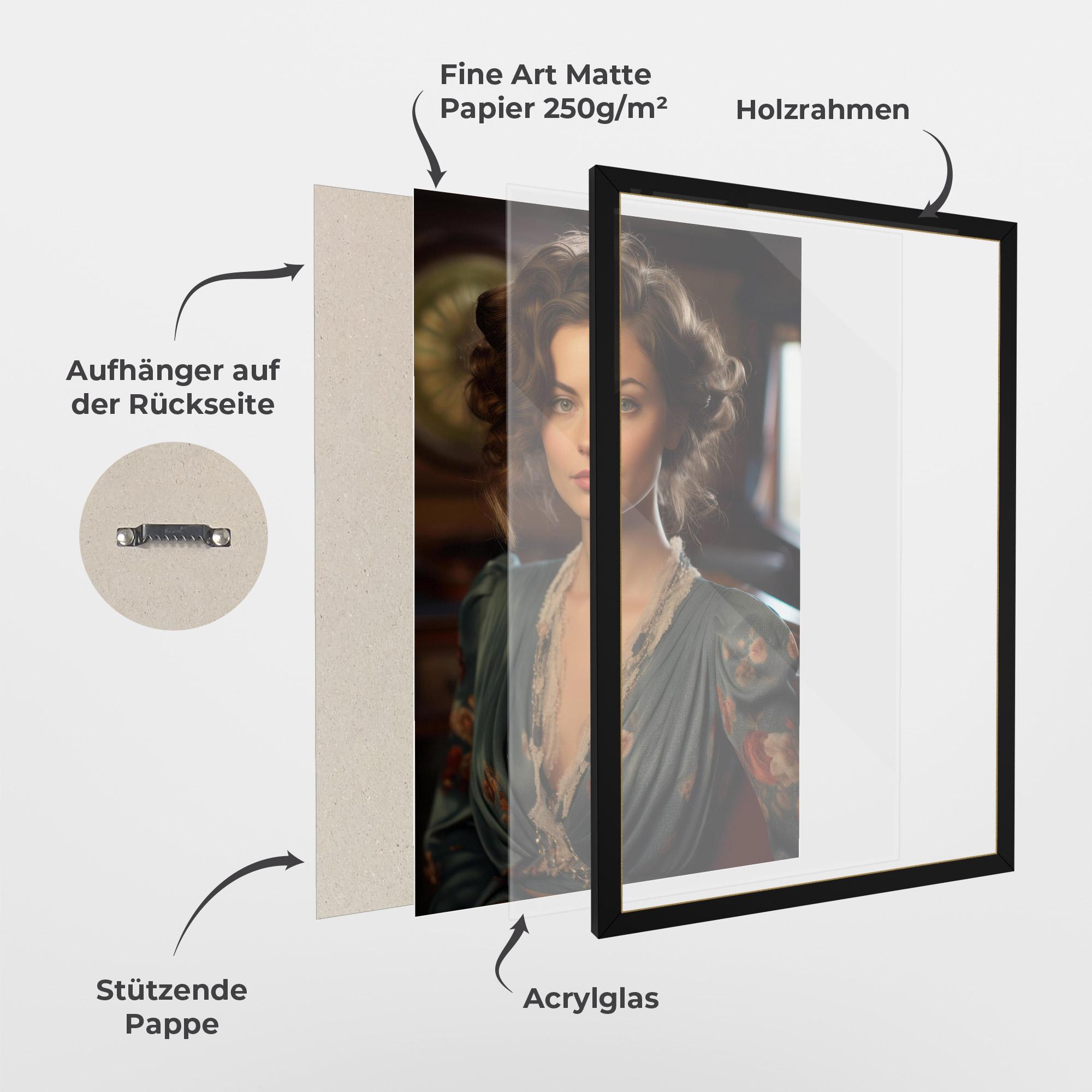 Gerahmte Poster Pink Flowers Dress mockup 1