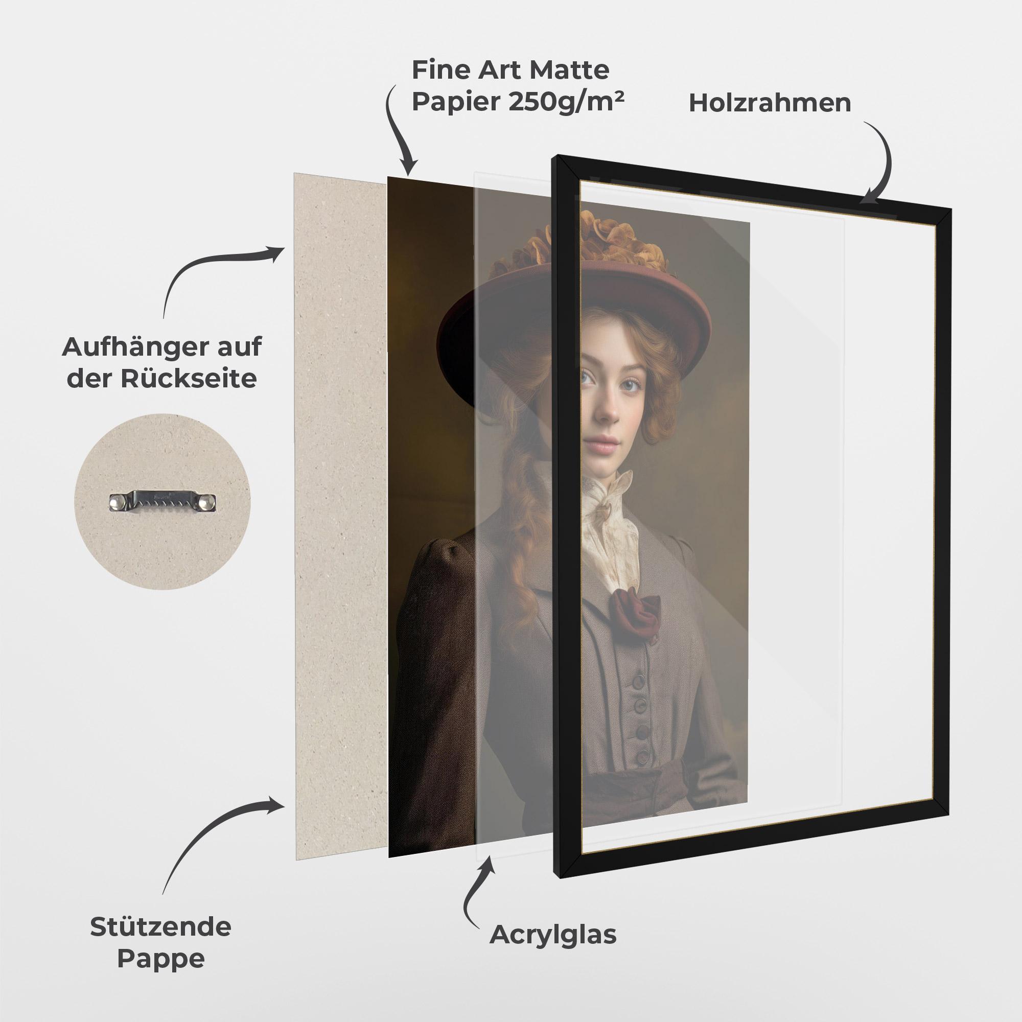 Gerahmte Poster Red Orange Hat mockup 1