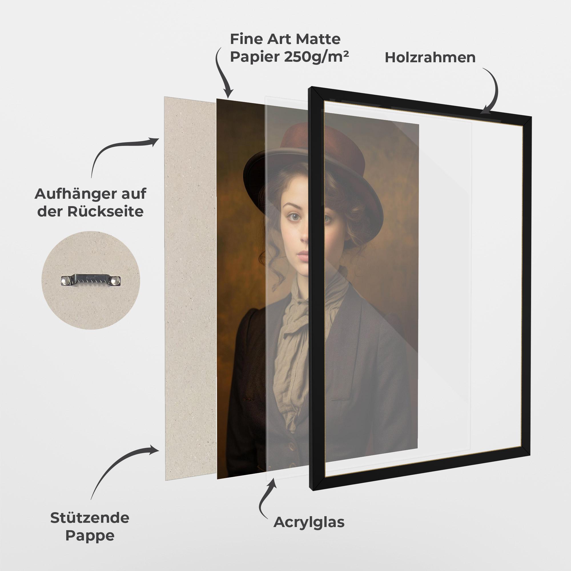 Gerahmte Poster Vintage Brown Hat mockup 1