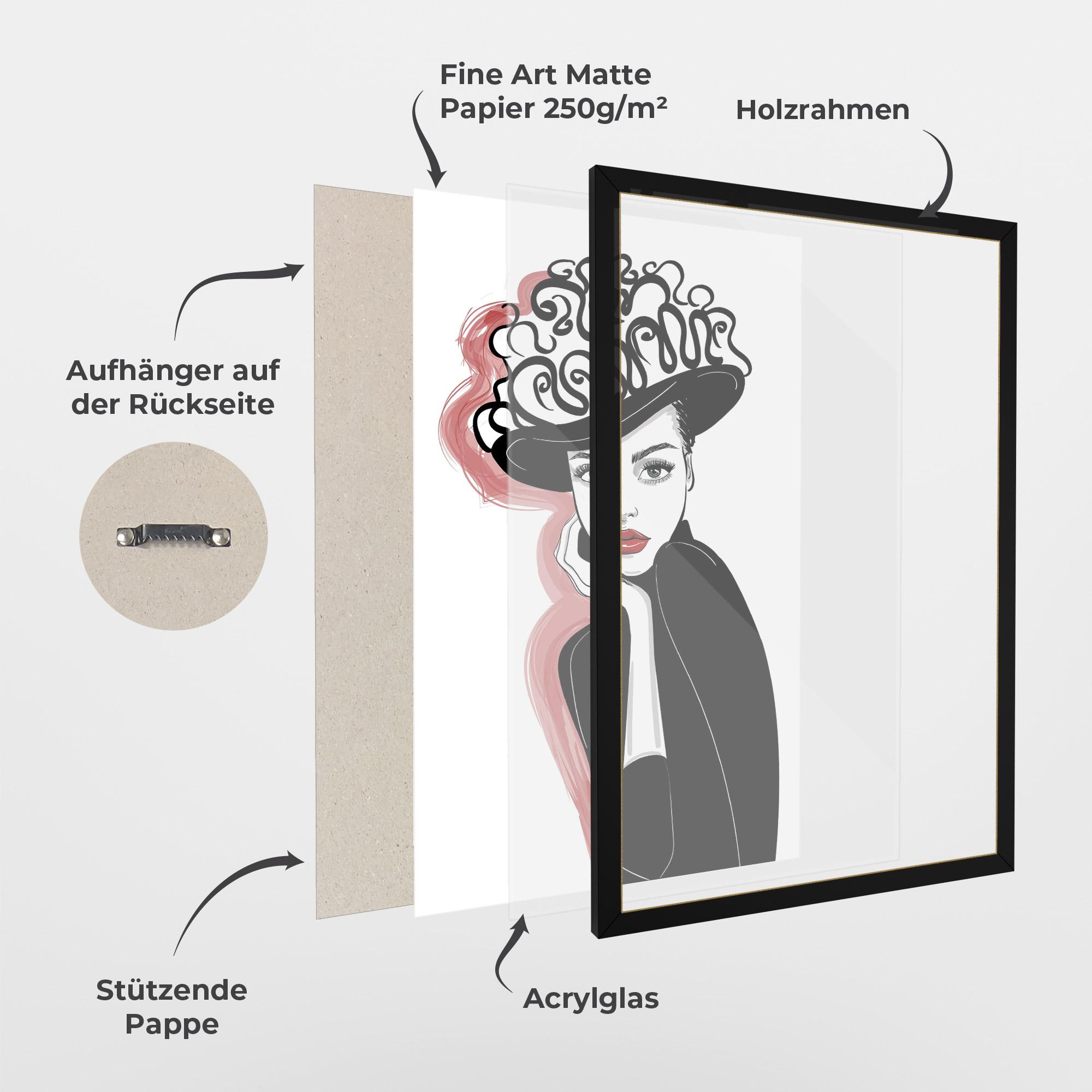 Gerahmte Poster Vintage Drawing mockup 1