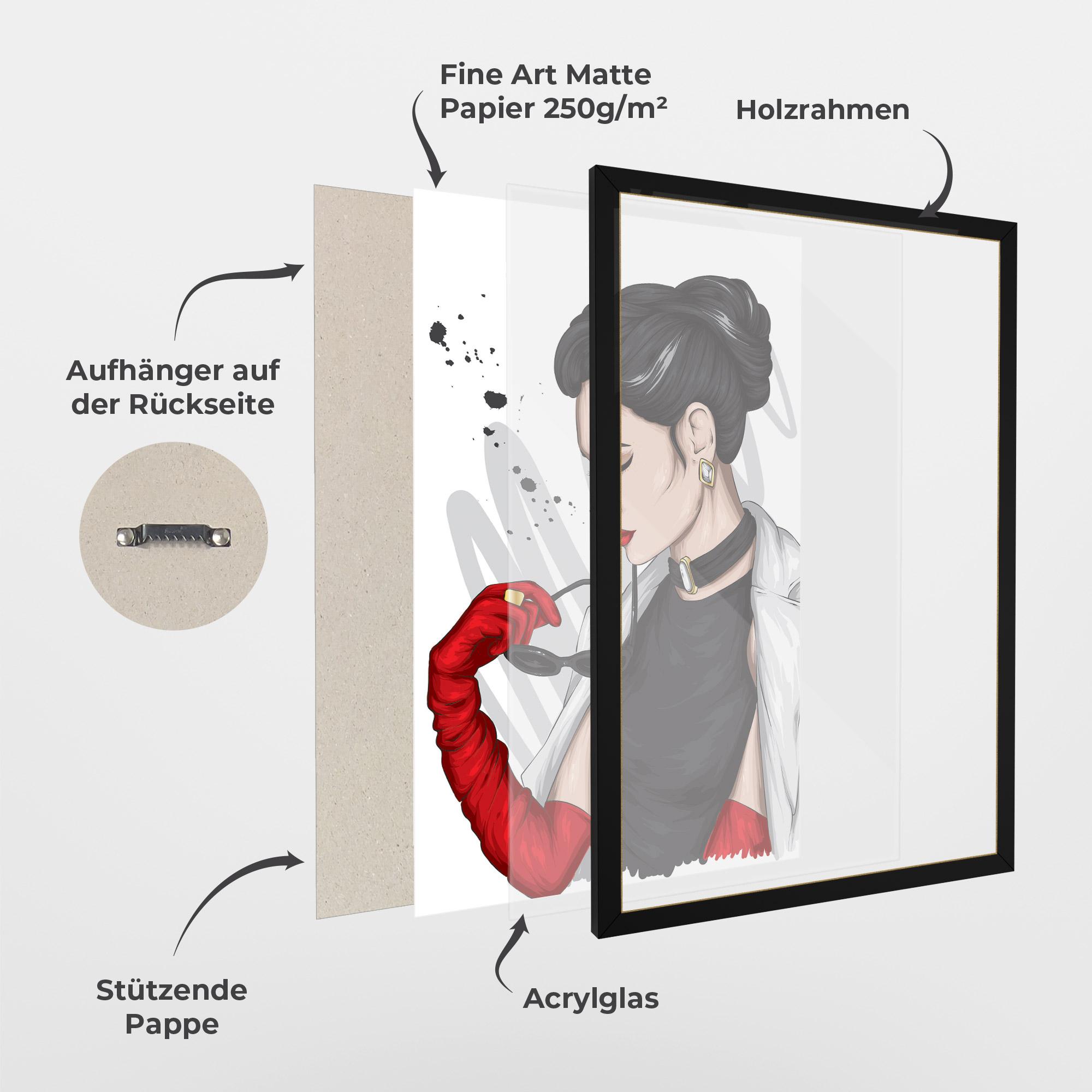 Gerahmte Poster Vintage Red Gloves mockup 1