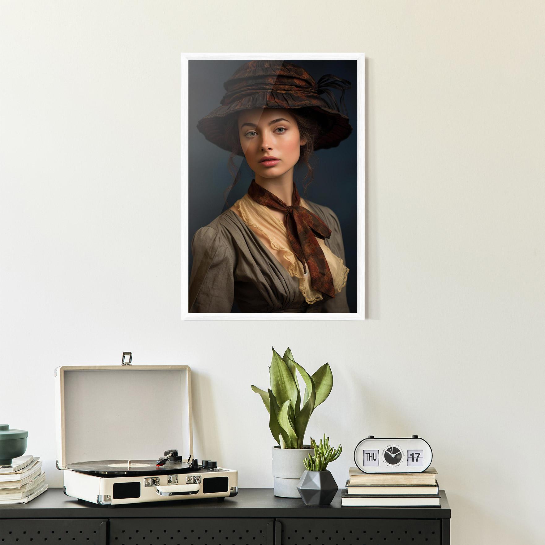Gerahmte Poster Brown Vintage Hat mockup 2