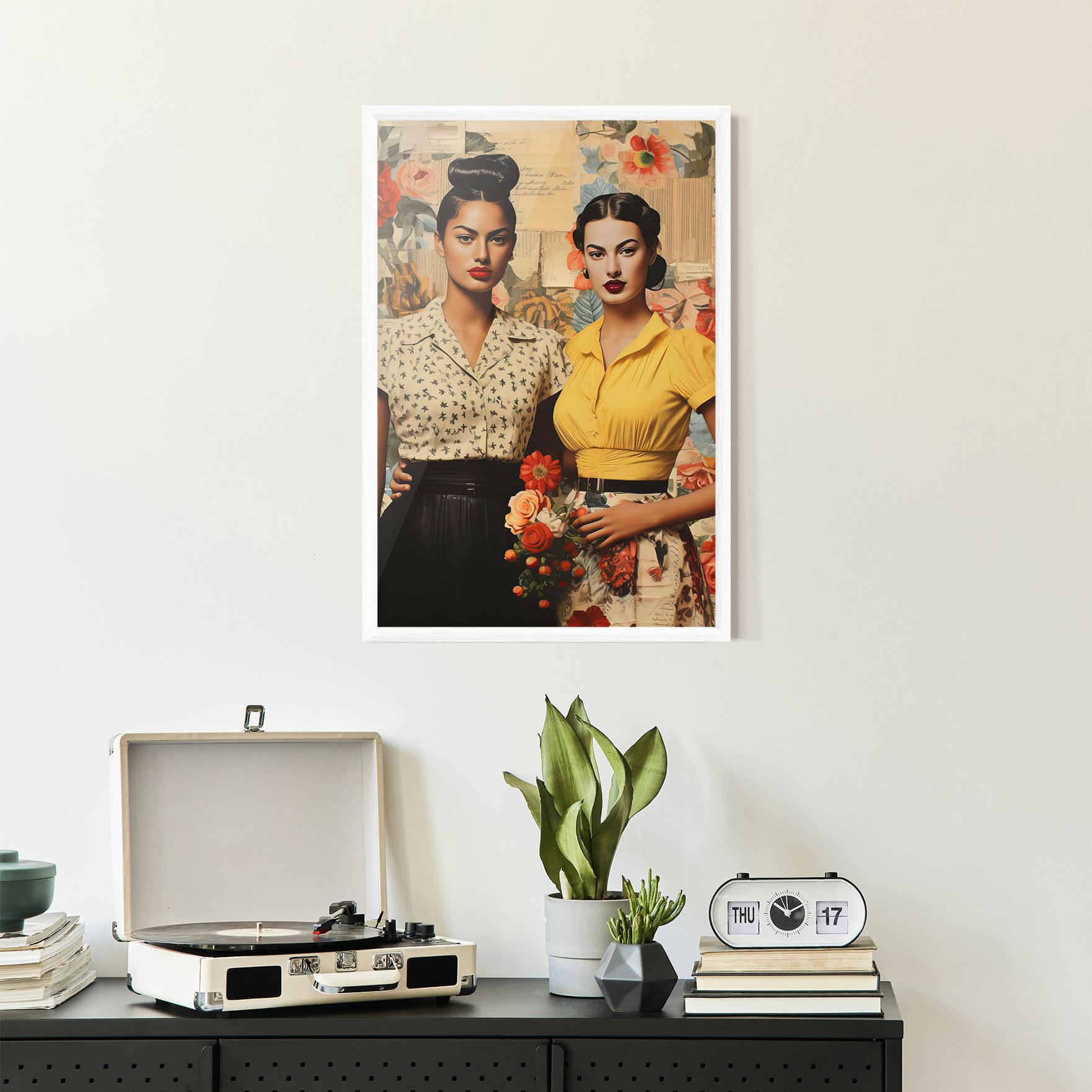 Gerahmte Poster Friendship Vintage Power mockup 2