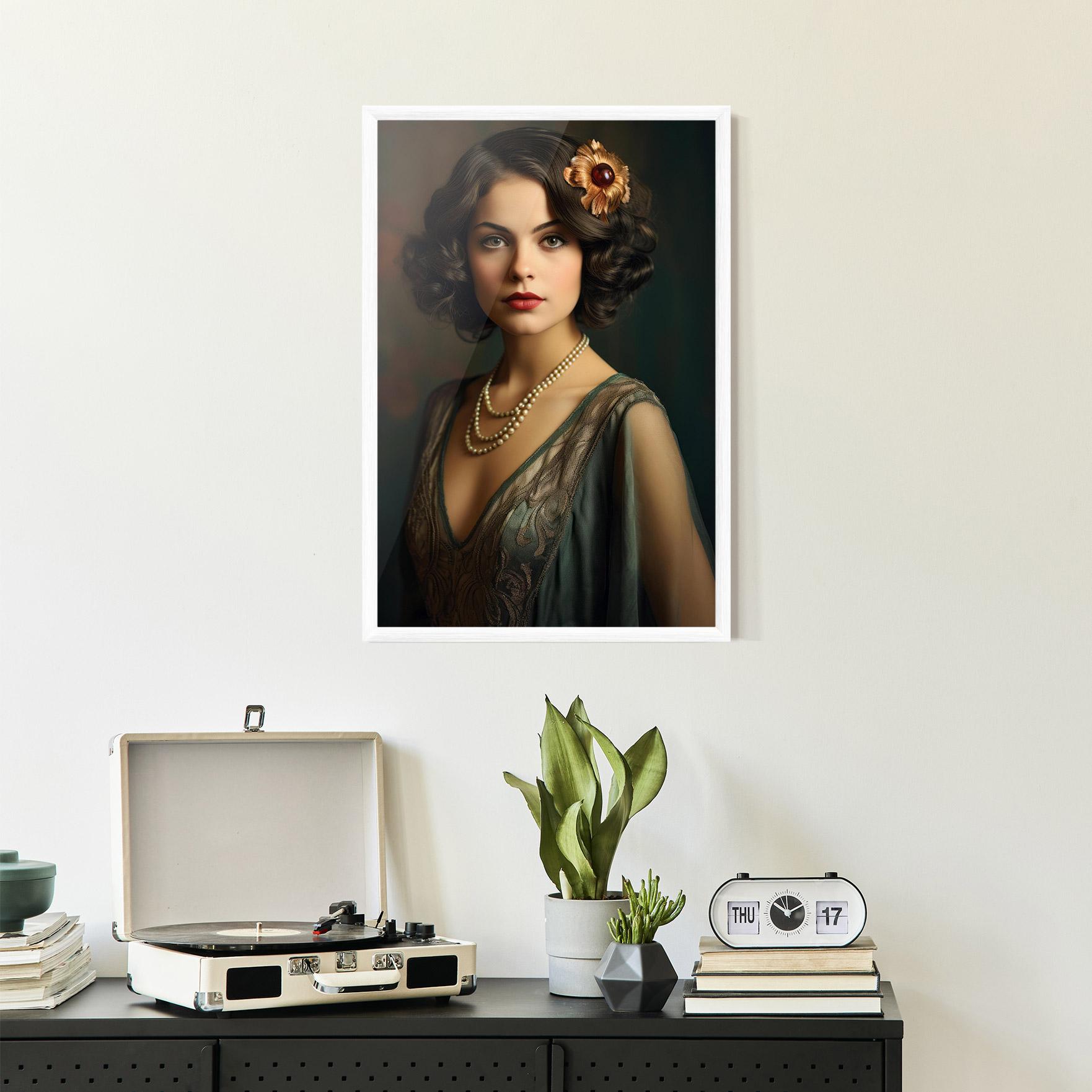 Gerahmte Poster Green Vintage Blouse mockup 2