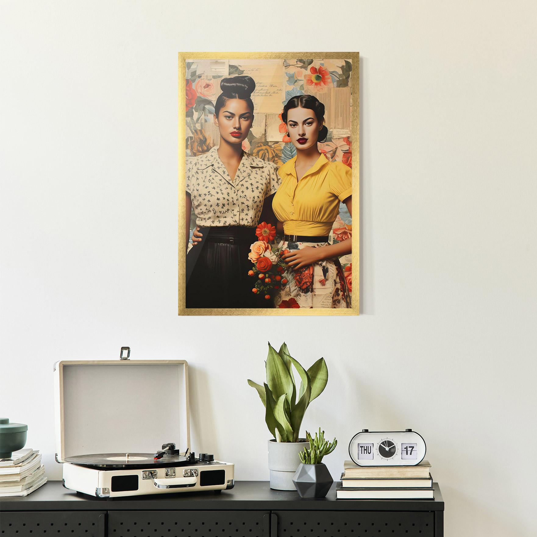 Gerahmte Poster Friendship Vintage Power mockup 2