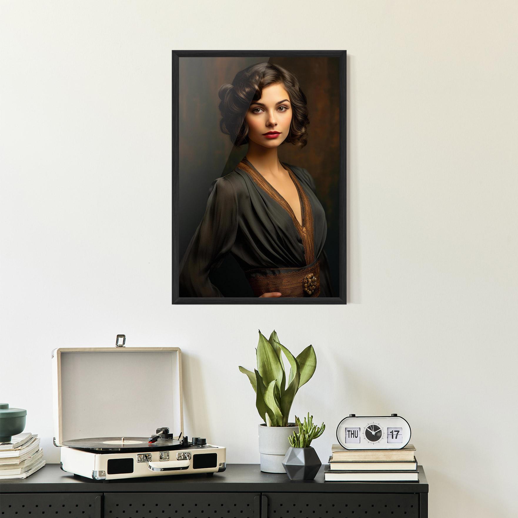 Gerahmte Poster Black Vintage Dress mockup 2