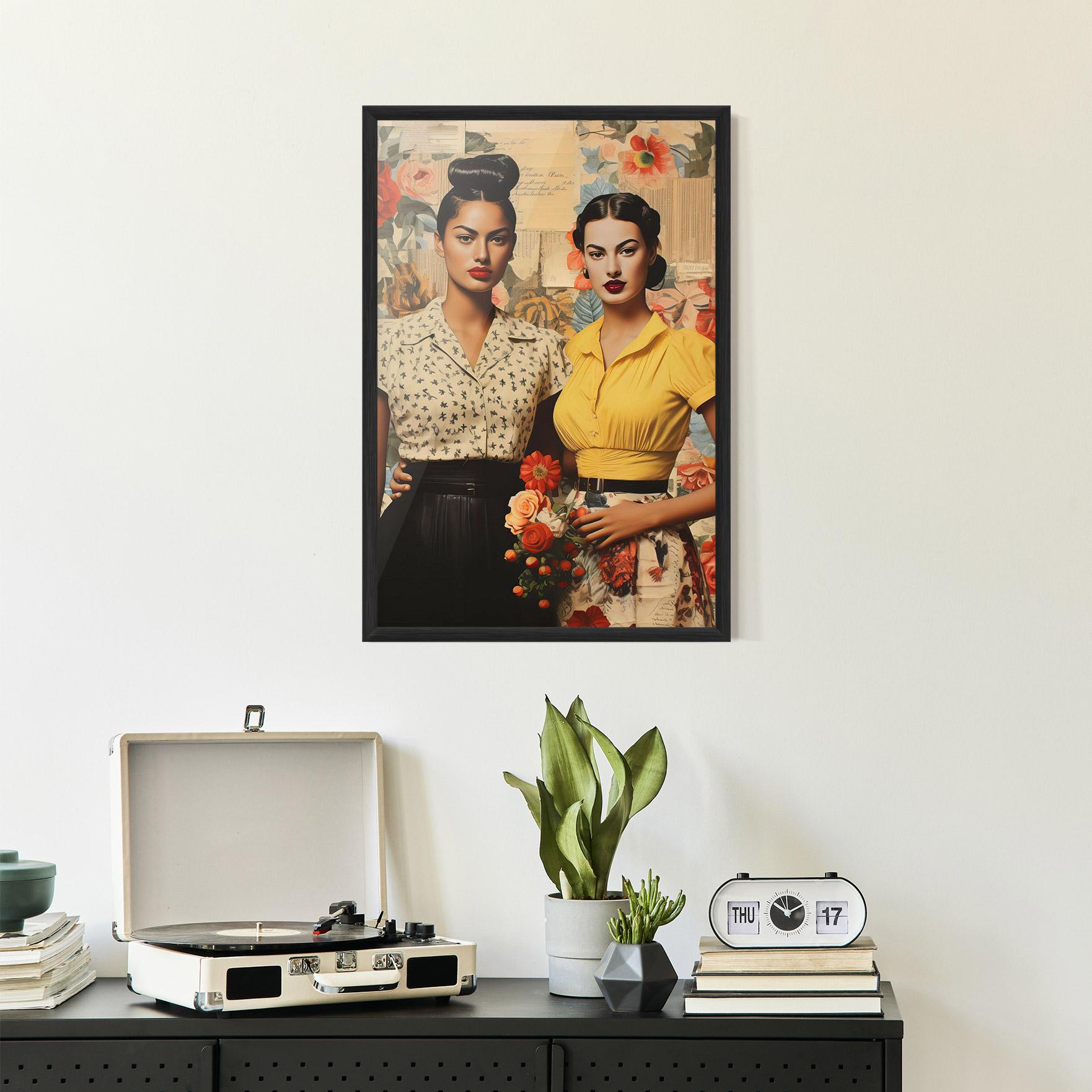 Gerahmte Poster Friendship Vintage Power mockup 2