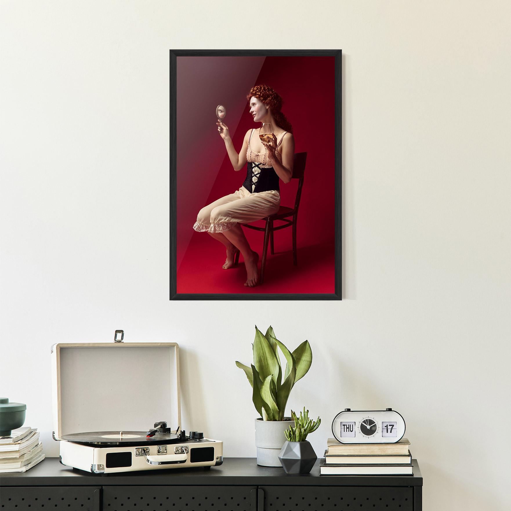 Gerahmte Poster Medieval Redhead Woman mockup 2