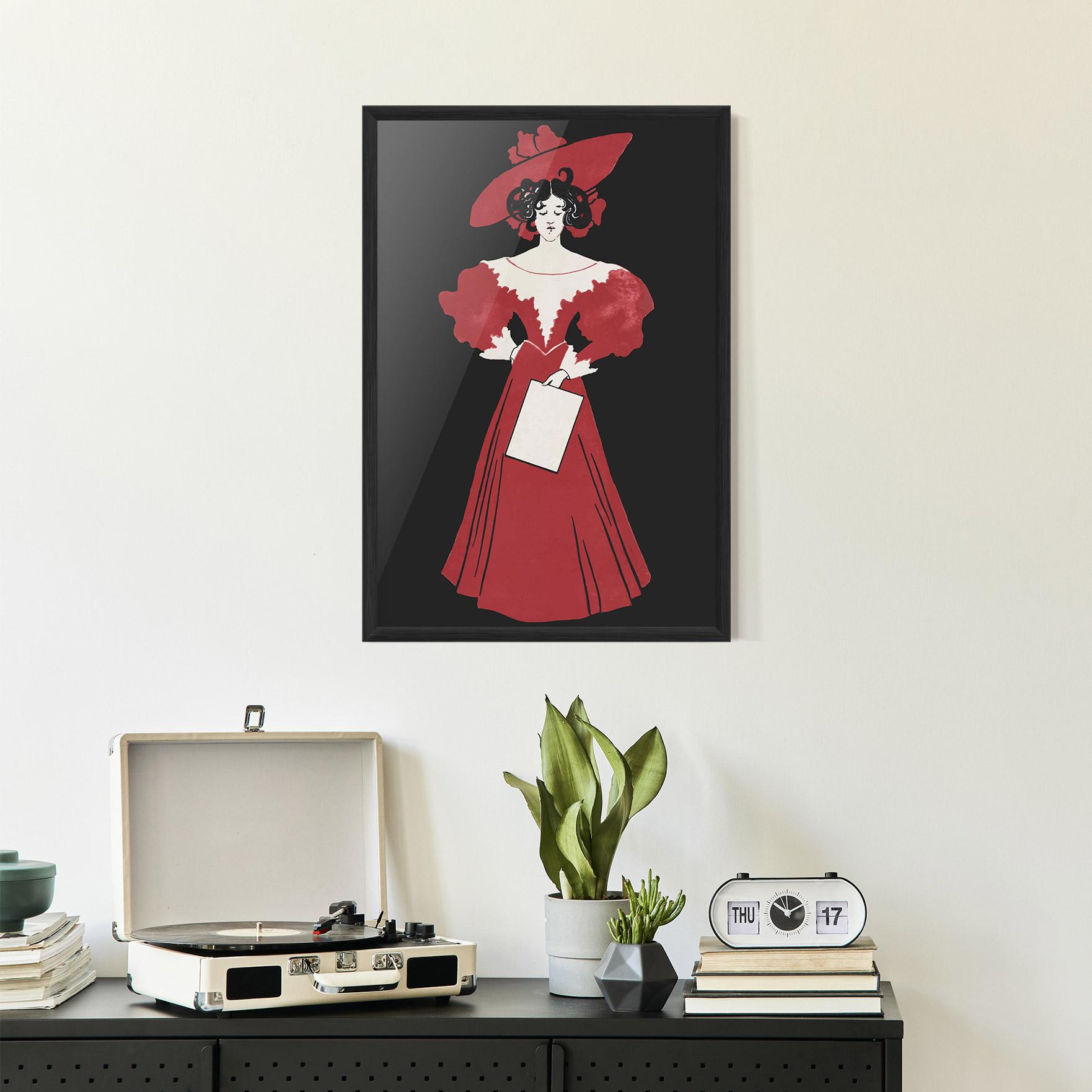 Gerahmte Poster Old Red Dress mockup 2