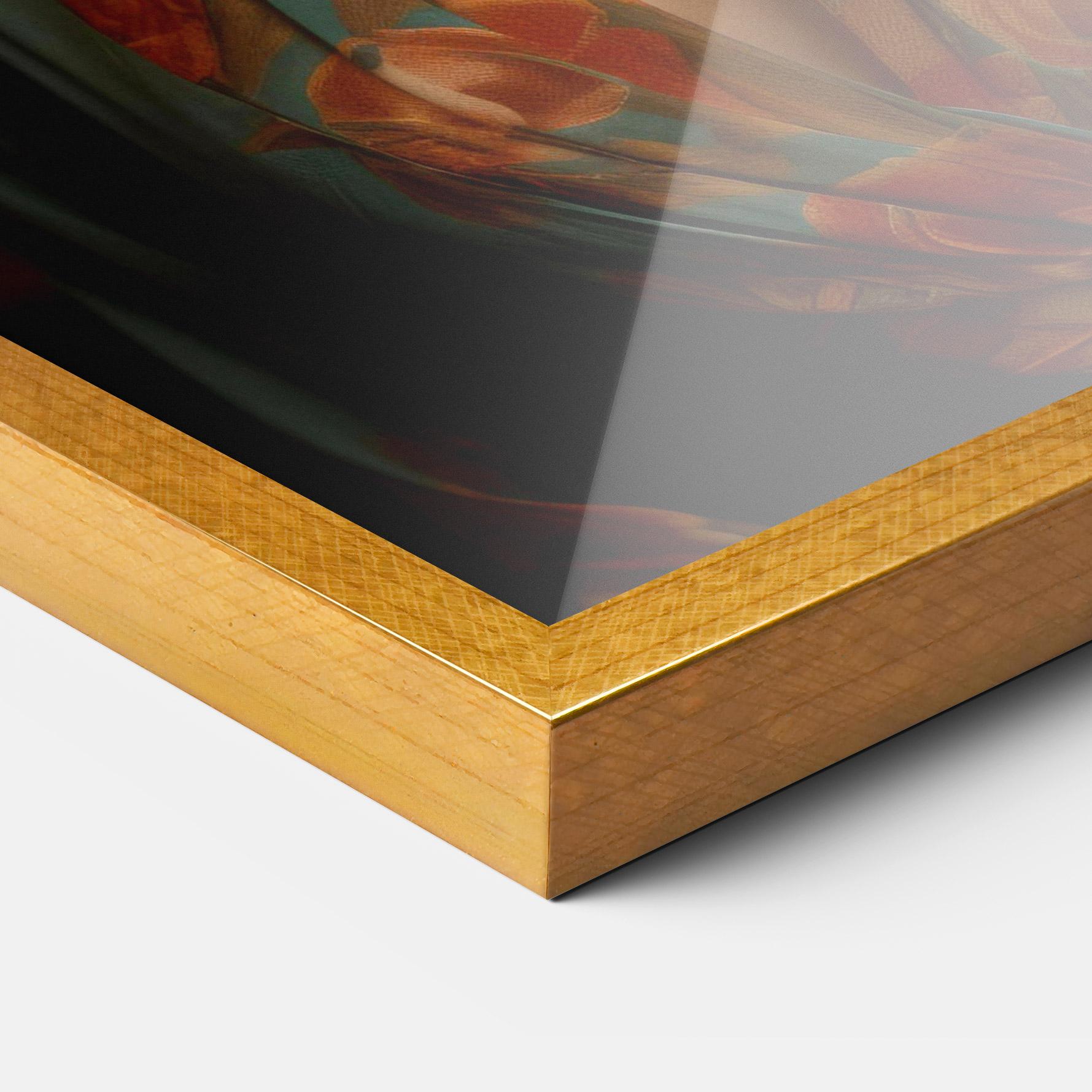 Gerahmte Poster Green Orange Blouse mockup 3