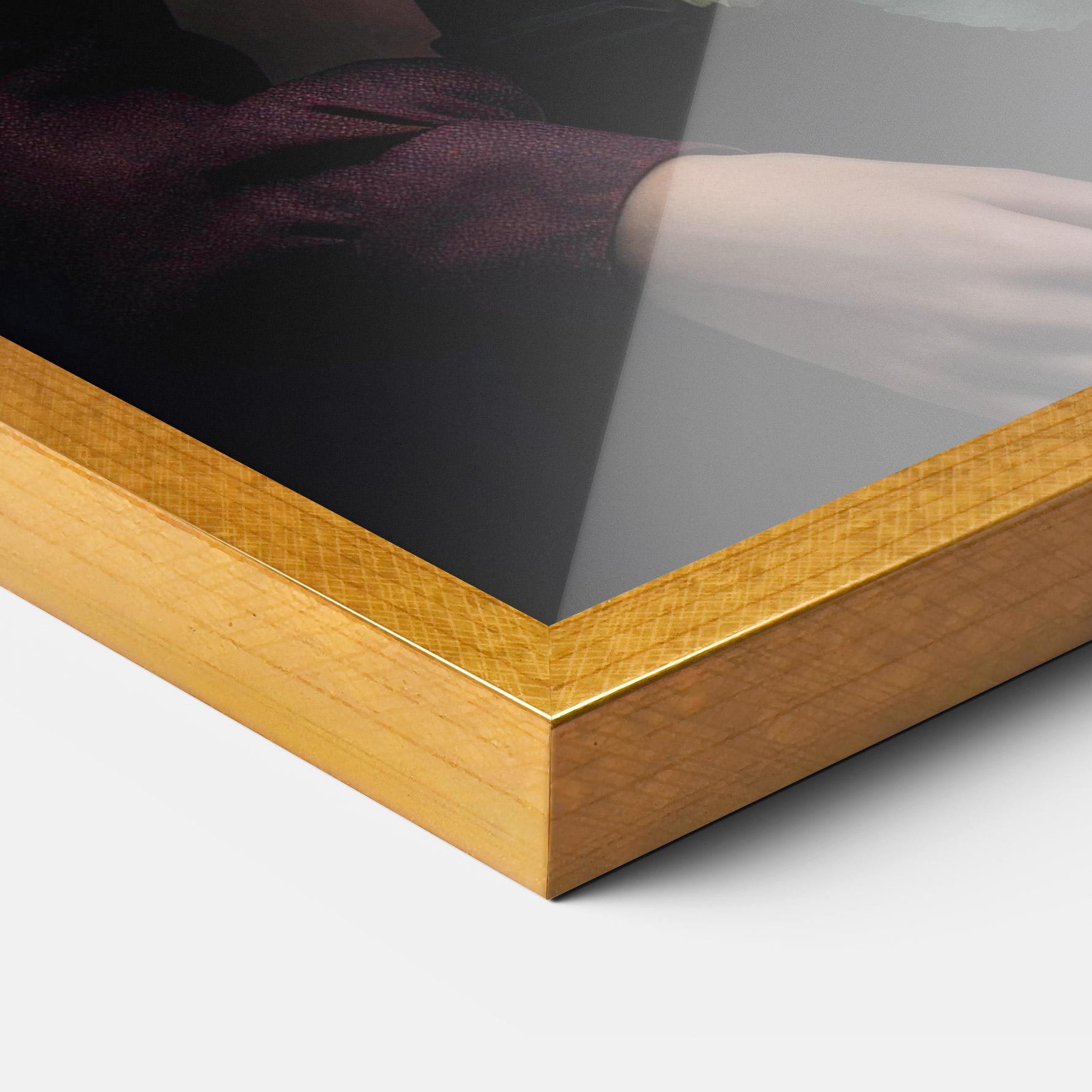 Gerahmte Poster Holding Vintage Rose mockup 3