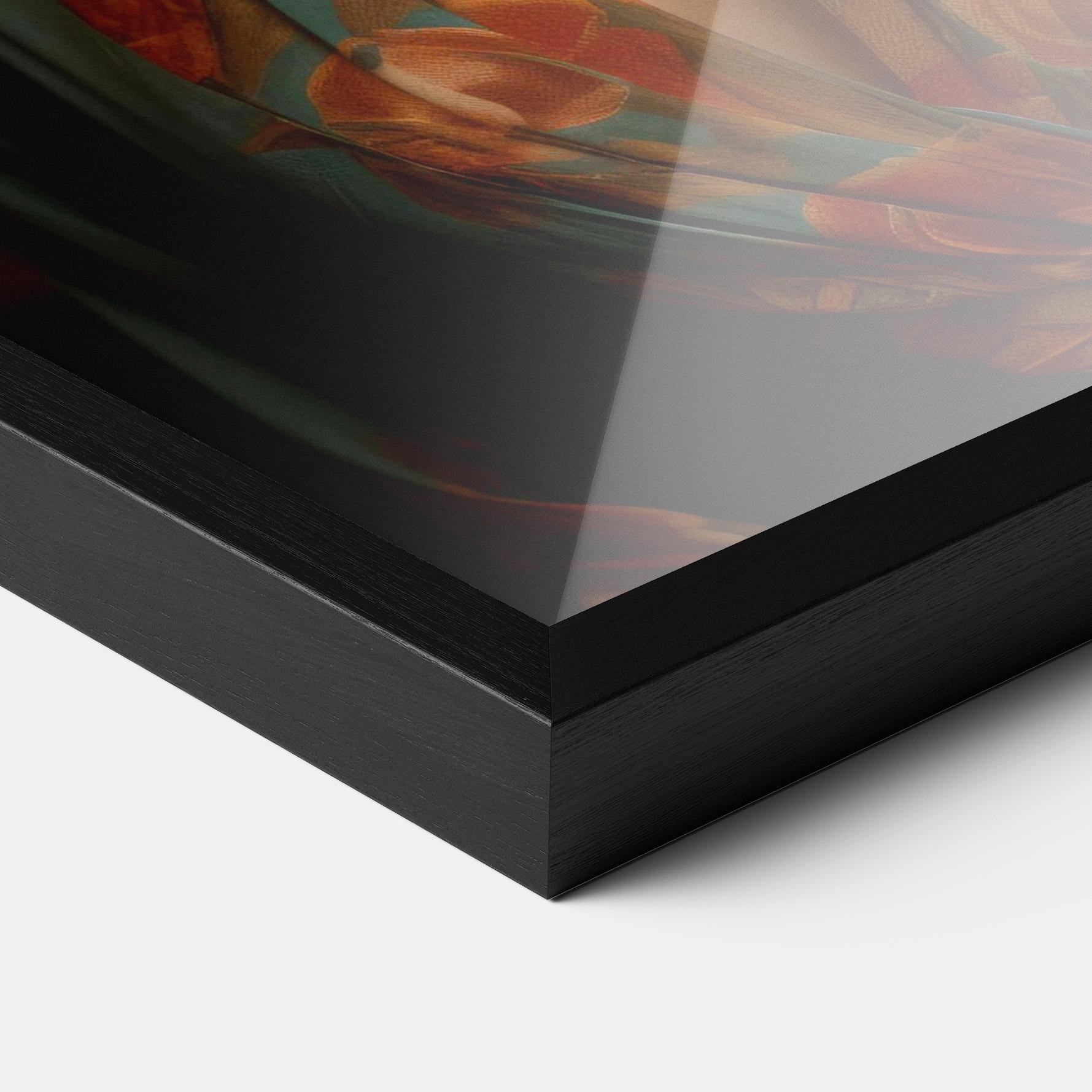 Gerahmte Poster Green Orange Blouse mockup 3