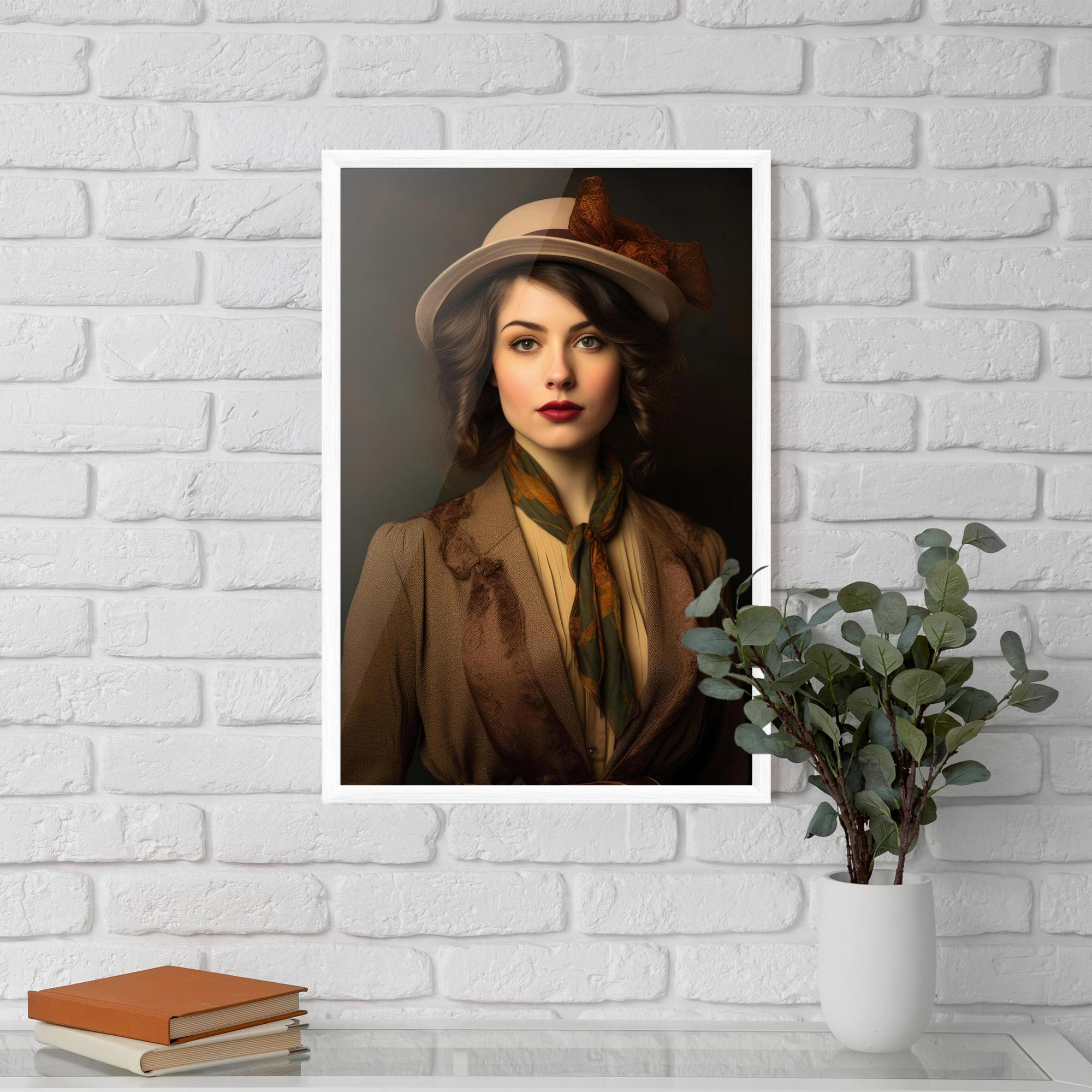 Gerahmte Poster Cream Vintage Hat mockup 5