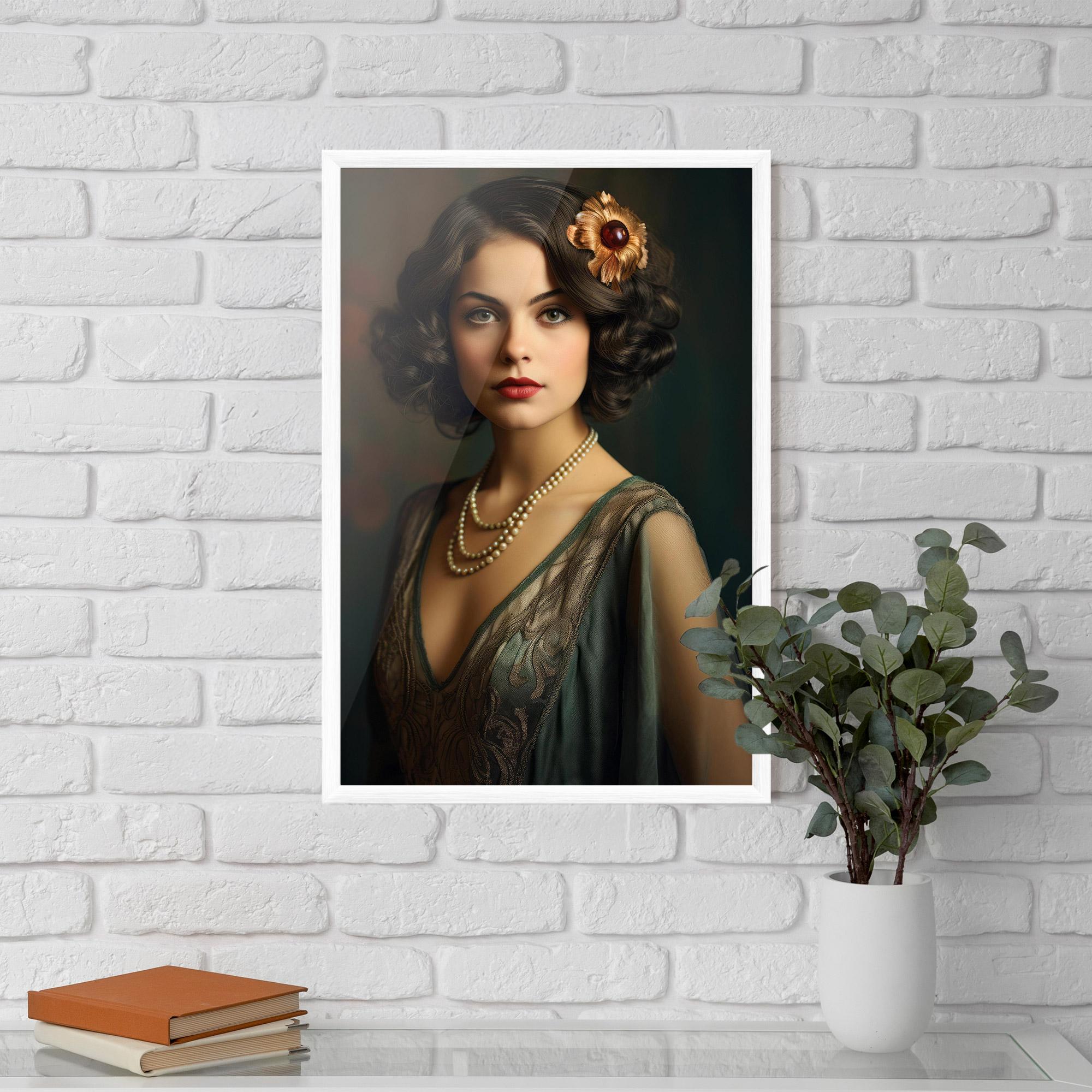 Gerahmte Poster Green Vintage Blouse mockup 5