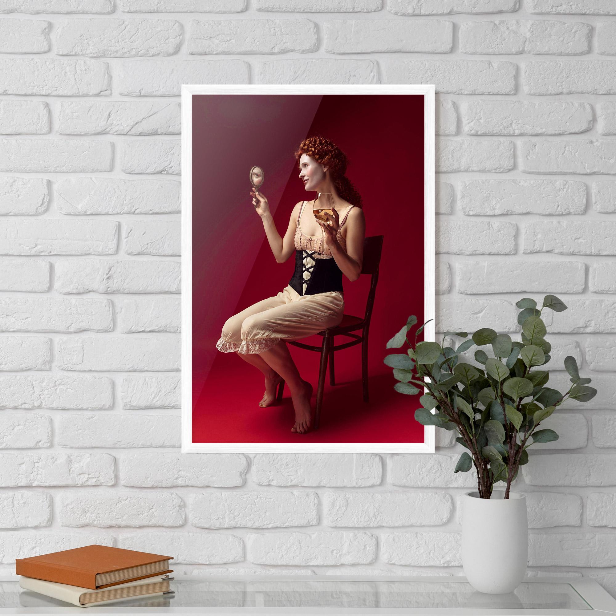 Gerahmte Poster Medieval Redhead Woman mockup 5