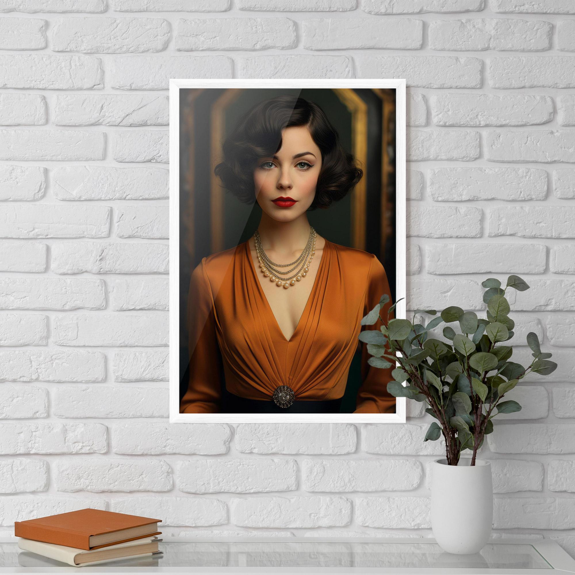 Gerahmte Poster Orange Blouse Pearls mockup 5