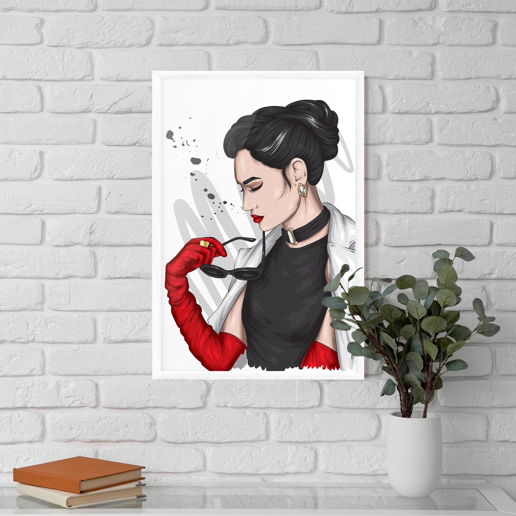 Gerahmte Poster Vintage Red Gloves mockup 5