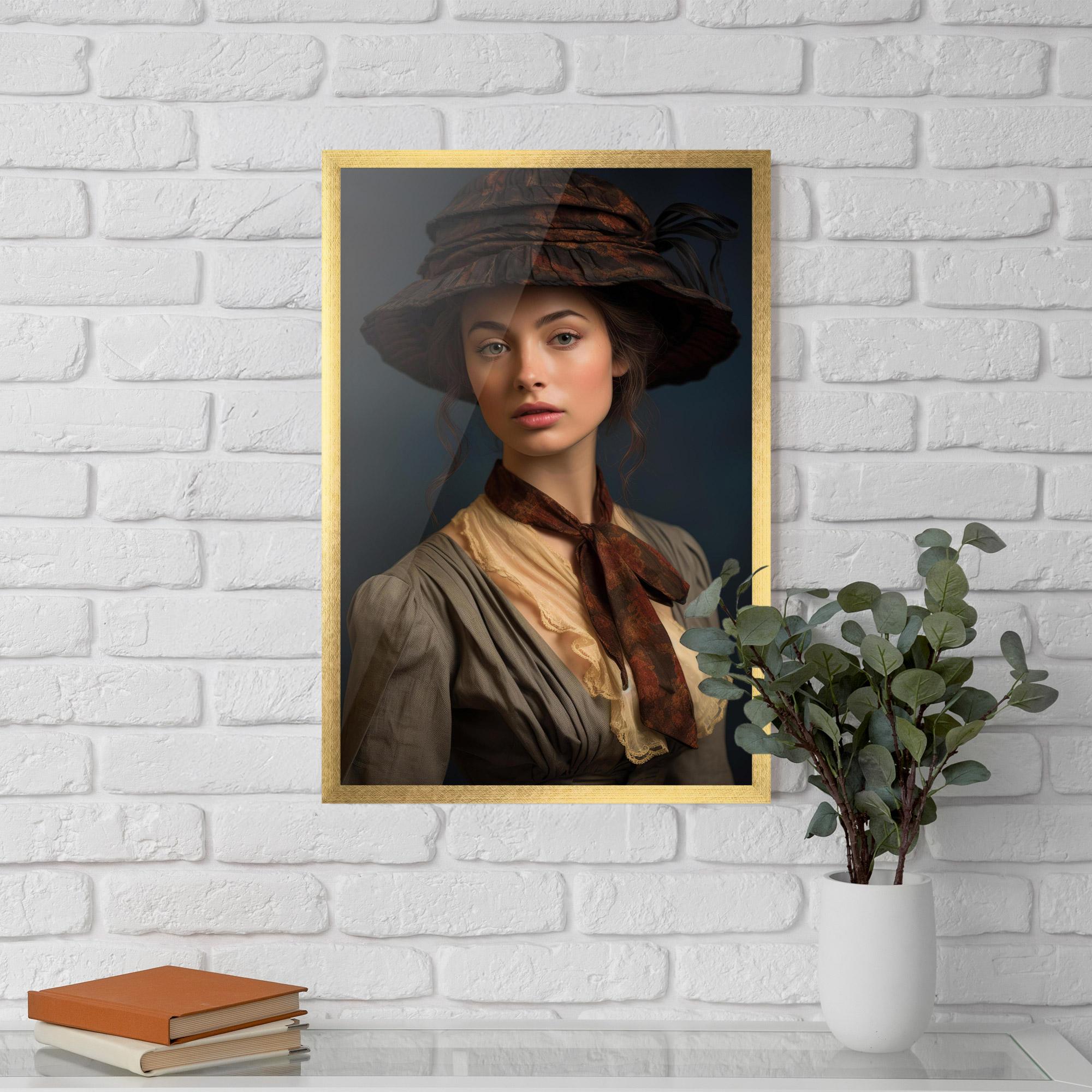 Gerahmte Poster Brown Vintage Hat mockup 5