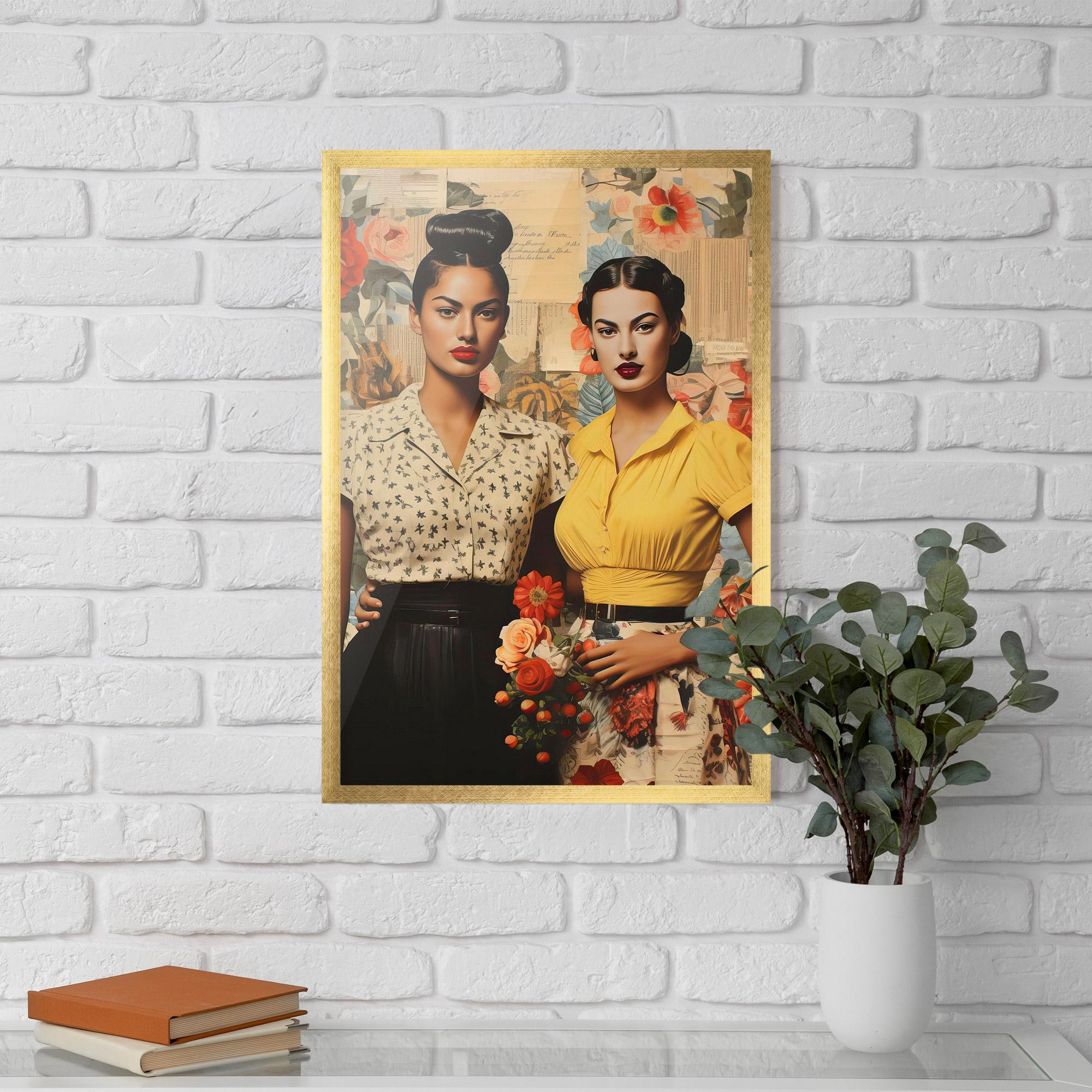 Gerahmte Poster Friendship Vintage Power mockup 5