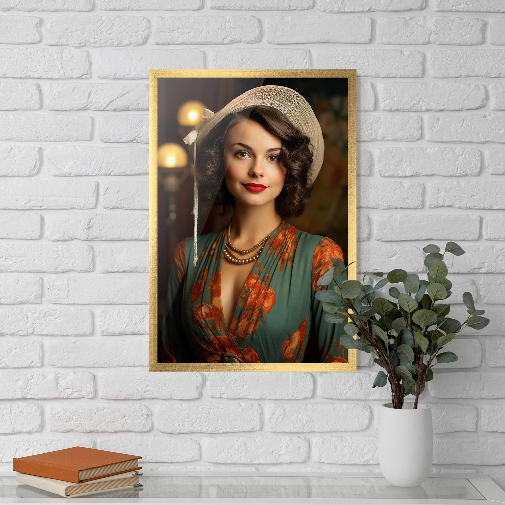 Gerahmte Poster Green Orange Blouse mockup 5