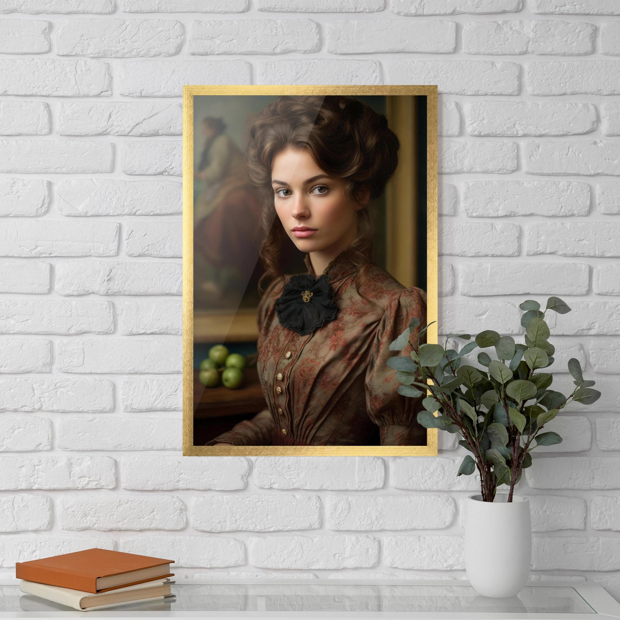 Gerahmte Poster Green Vintage Apple mockup 5