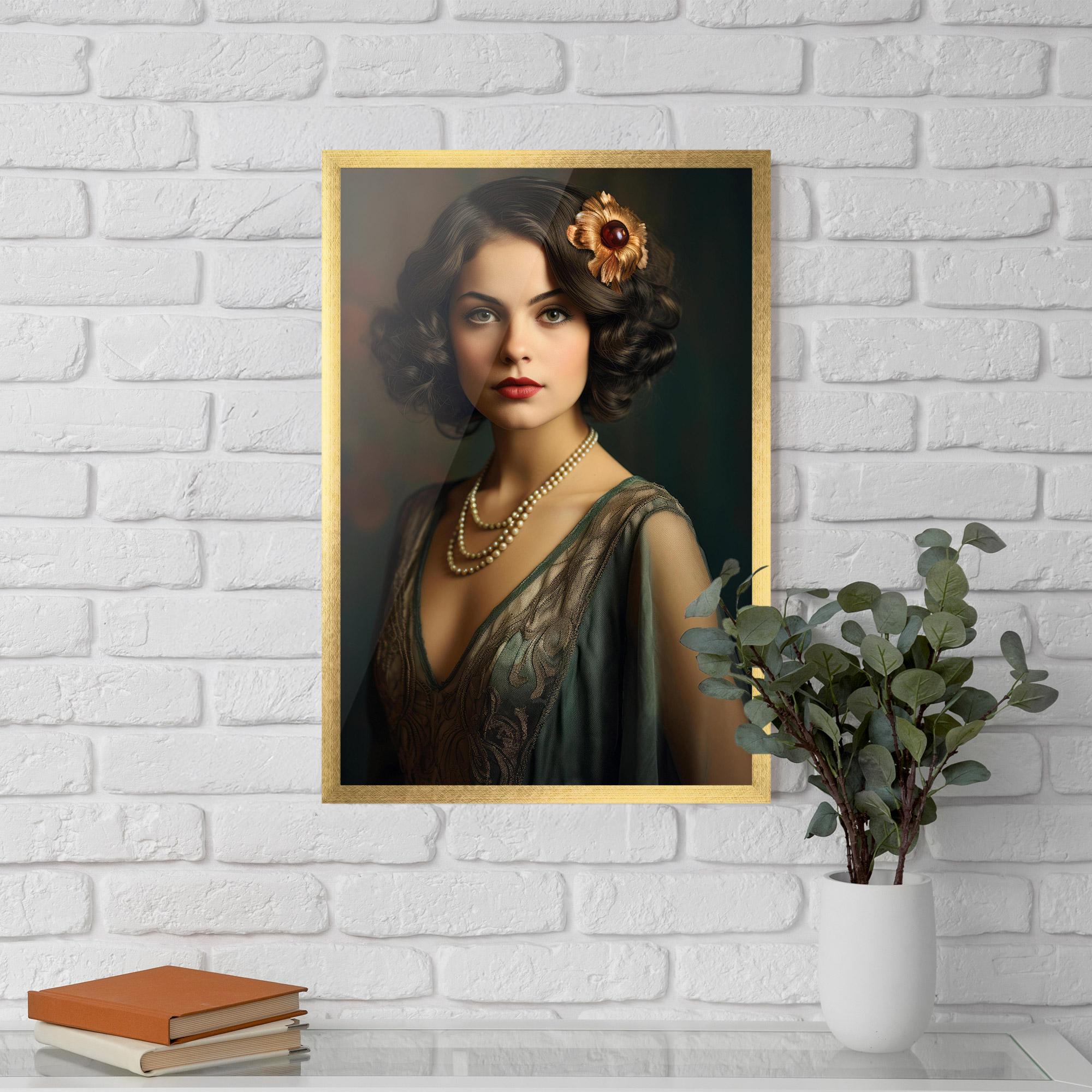 Gerahmte Poster Green Vintage Blouse mockup 5