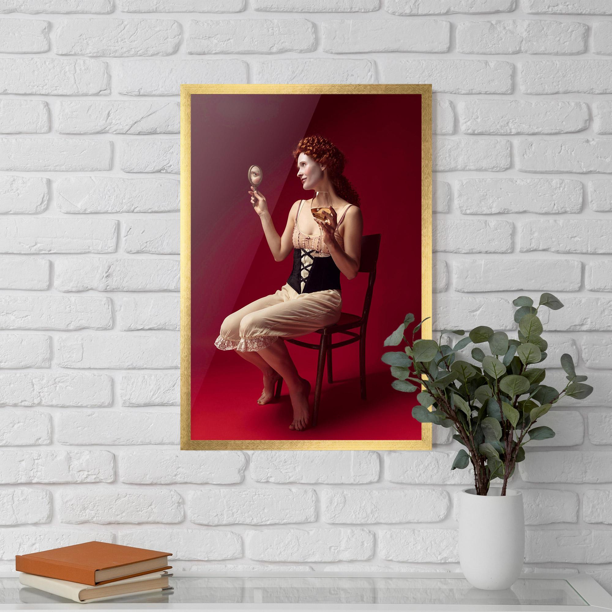 Gerahmte Poster Medieval Redhead Woman mockup 5