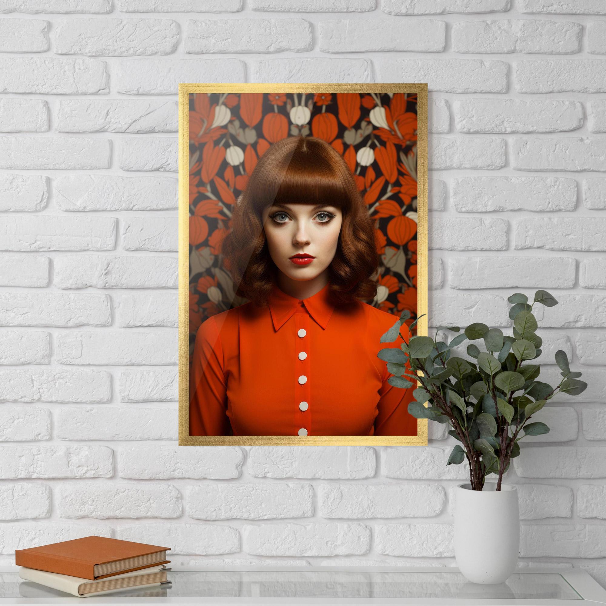Gerahmte Poster Orange Blouse Woman mockup 5