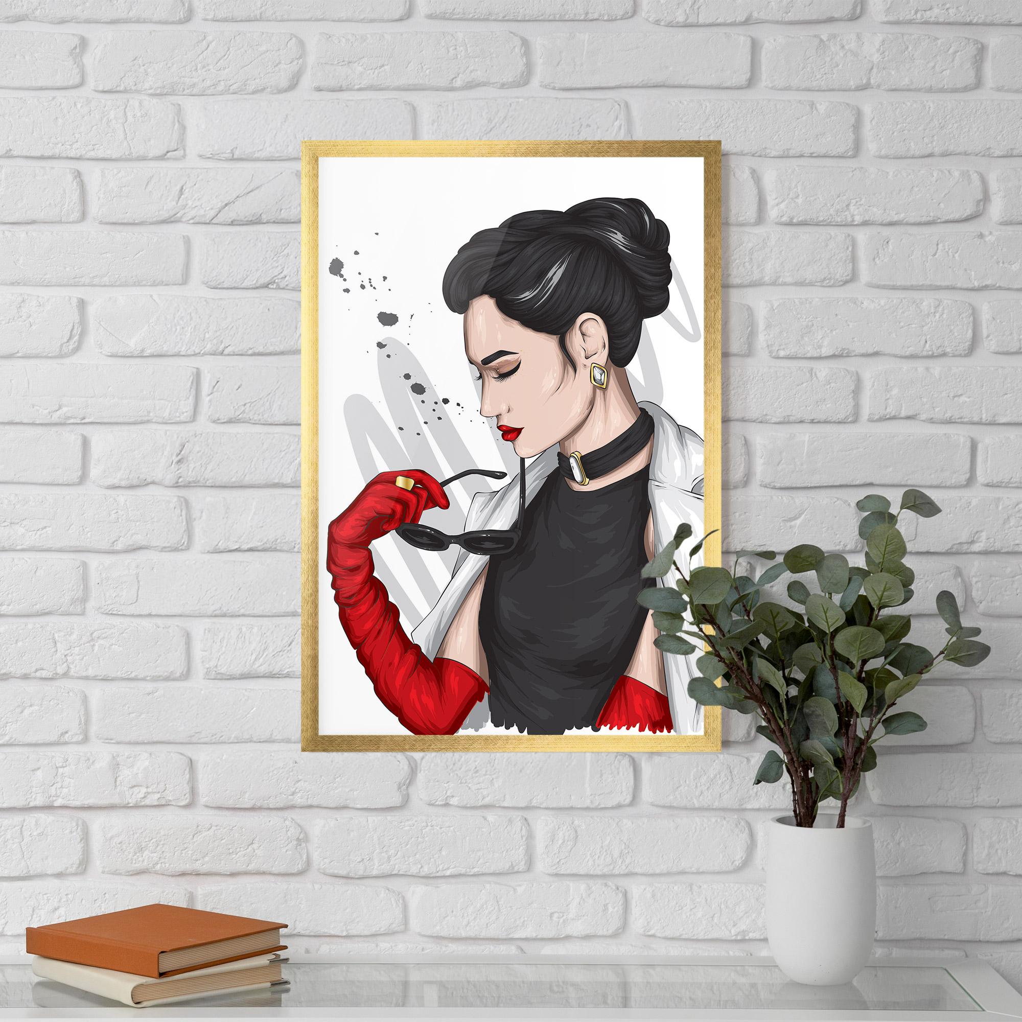 Gerahmte Poster Vintage Red Gloves mockup 5