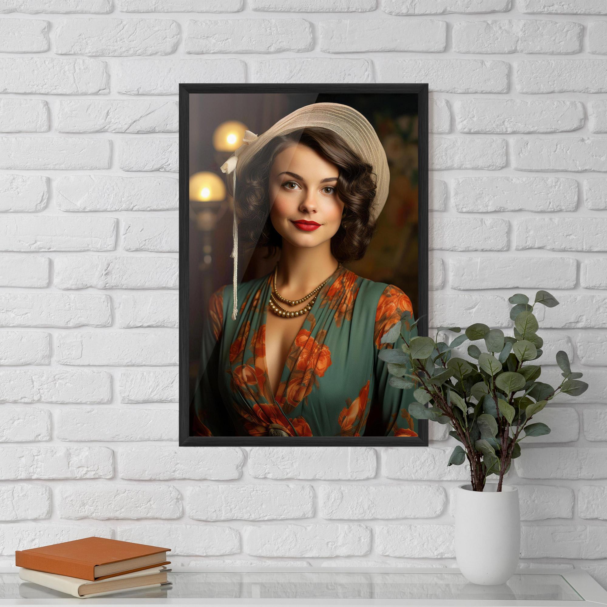 Gerahmte Poster Green Orange Blouse mockup 5