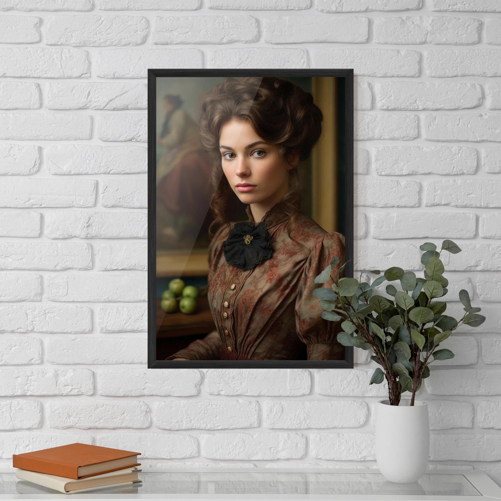 Gerahmte Poster Green Vintage Apple mockup 5