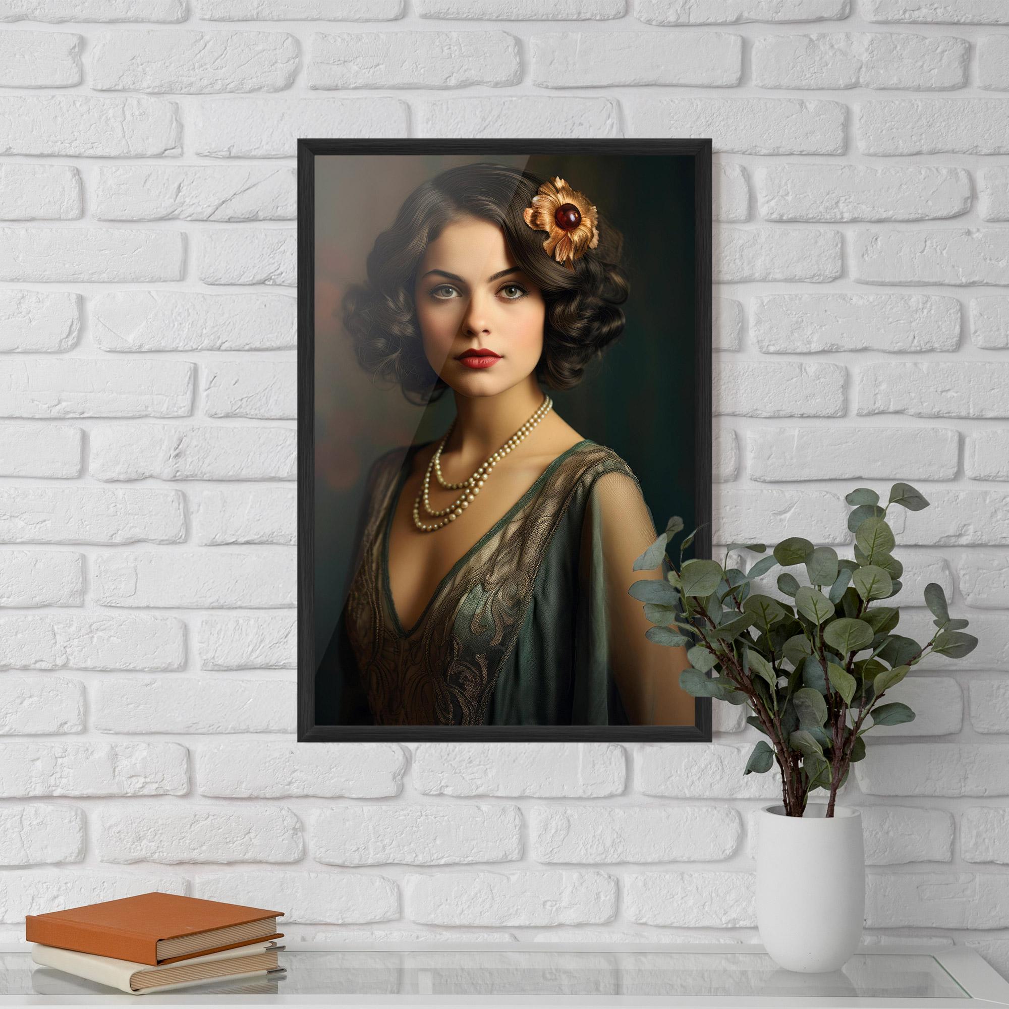 Gerahmte Poster Green Vintage Blouse mockup 5