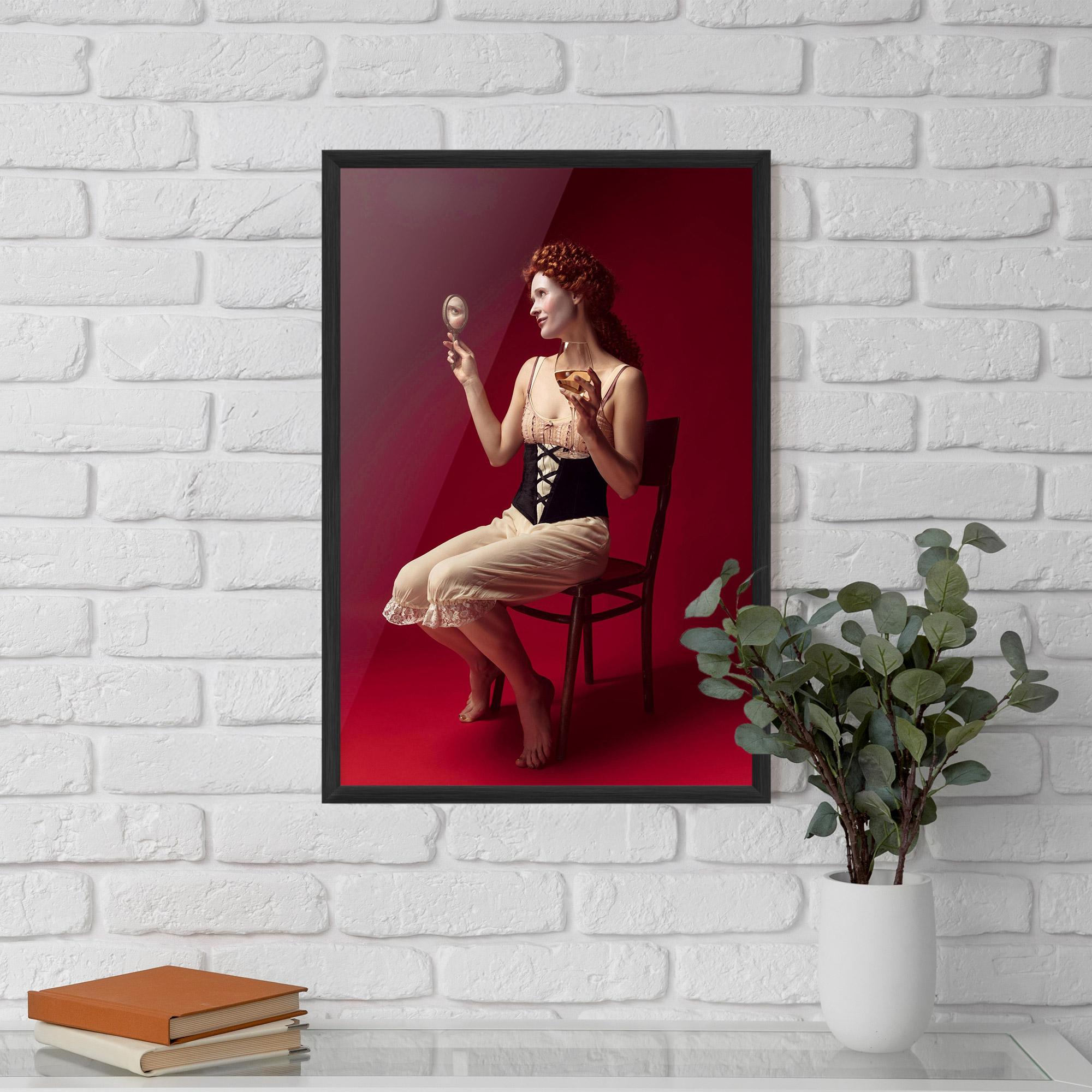 Gerahmte Poster Medieval Redhead Woman mockup 5