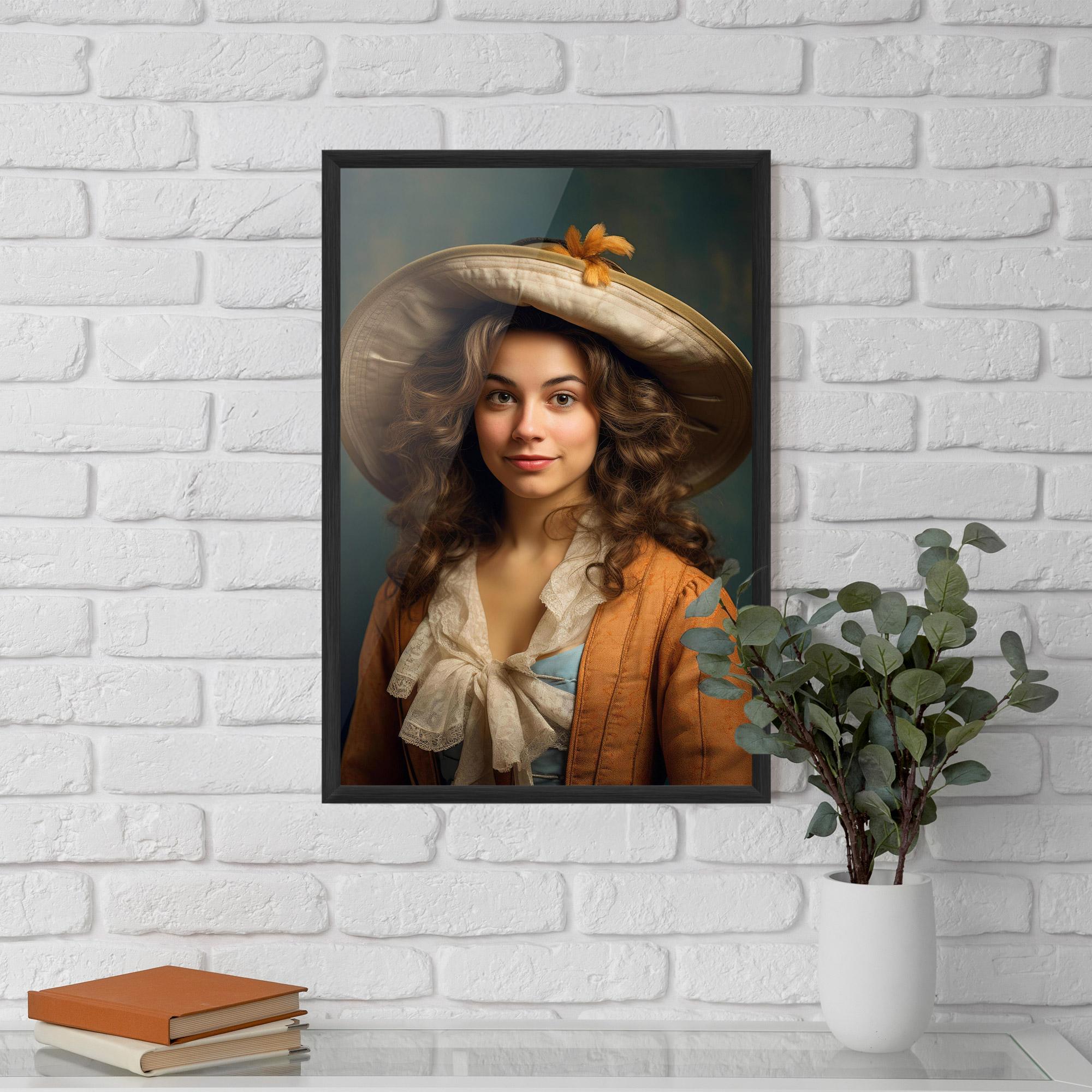 Gerahmte Poster Vintage Orange Outfit mockup 5