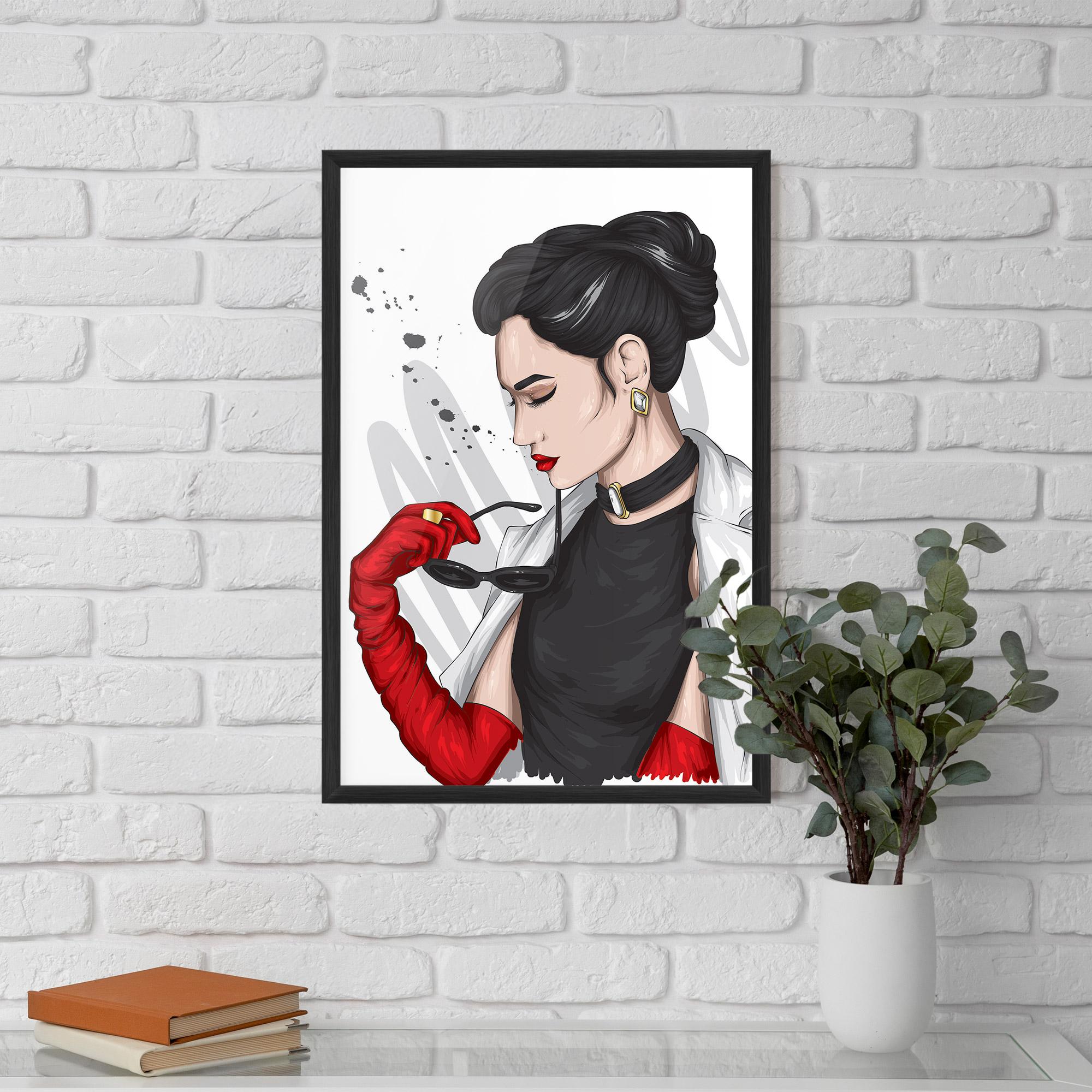 Gerahmte Poster Vintage Red Gloves mockup 5