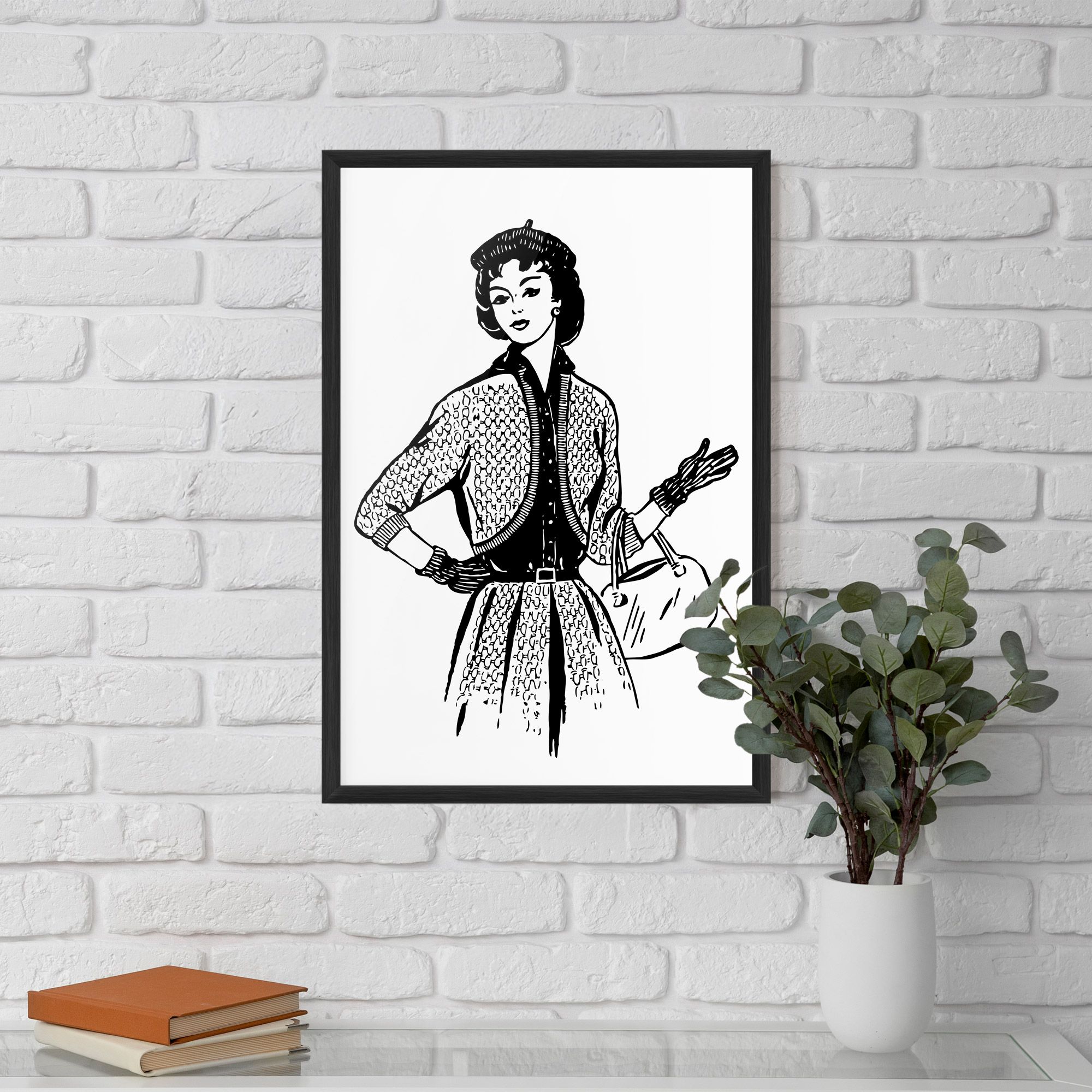 Vintage Woman Line mockup 5