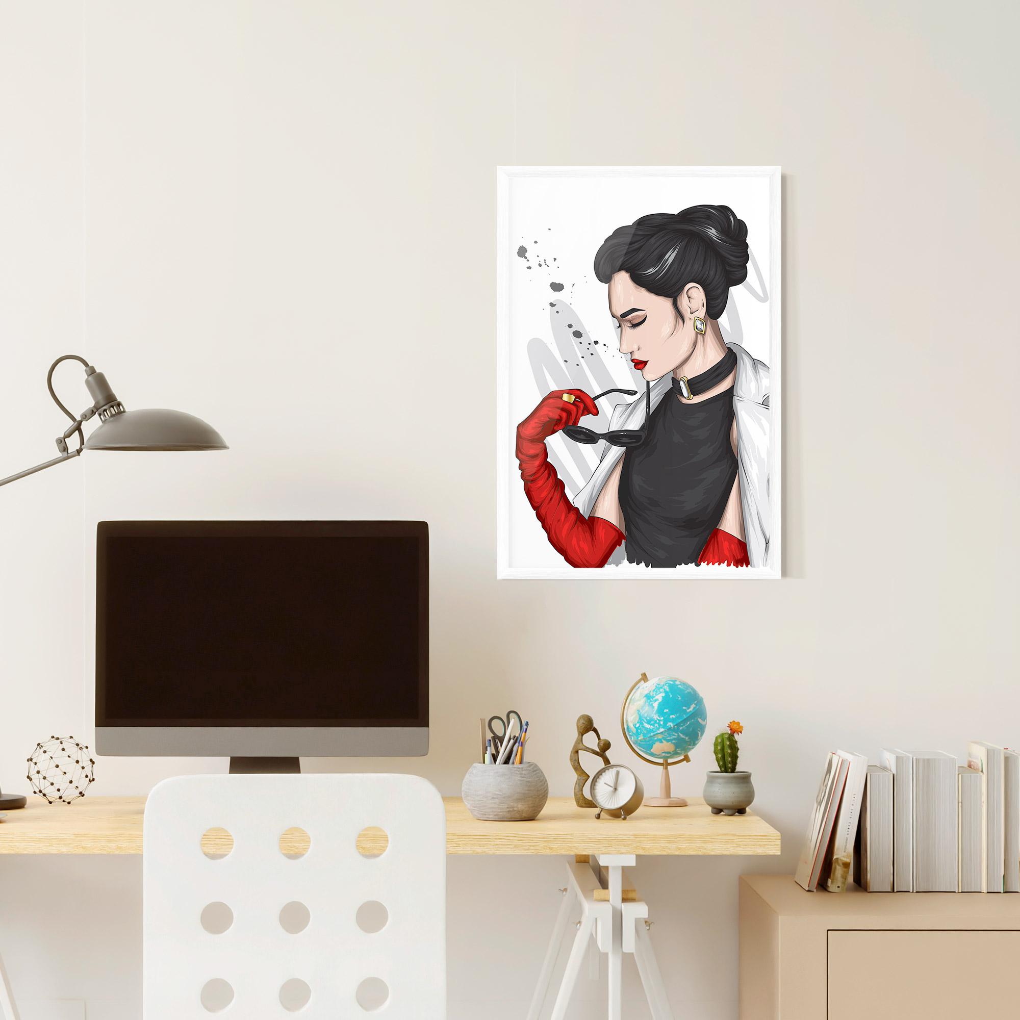 Gerahmte Poster Vintage Red Gloves mockup 6