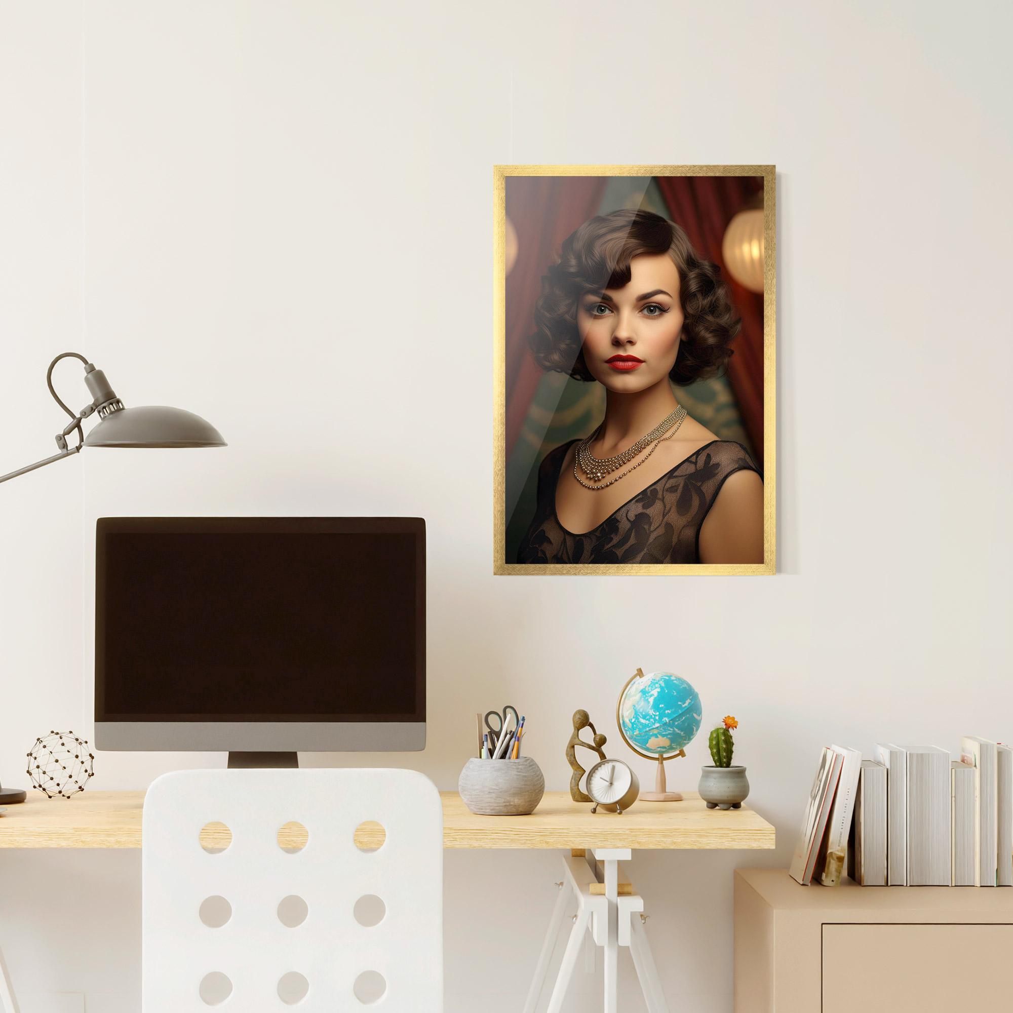 Gerahmte Poster Elegant Vintage Woman mockup 6