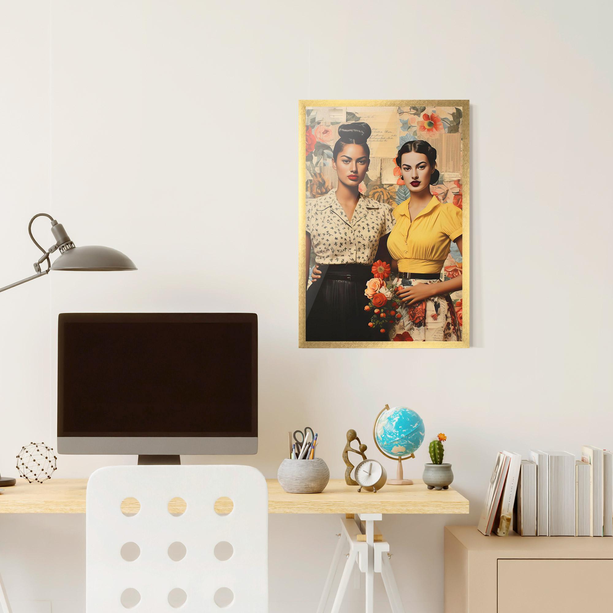 Gerahmte Poster Friendship Vintage Power mockup 6