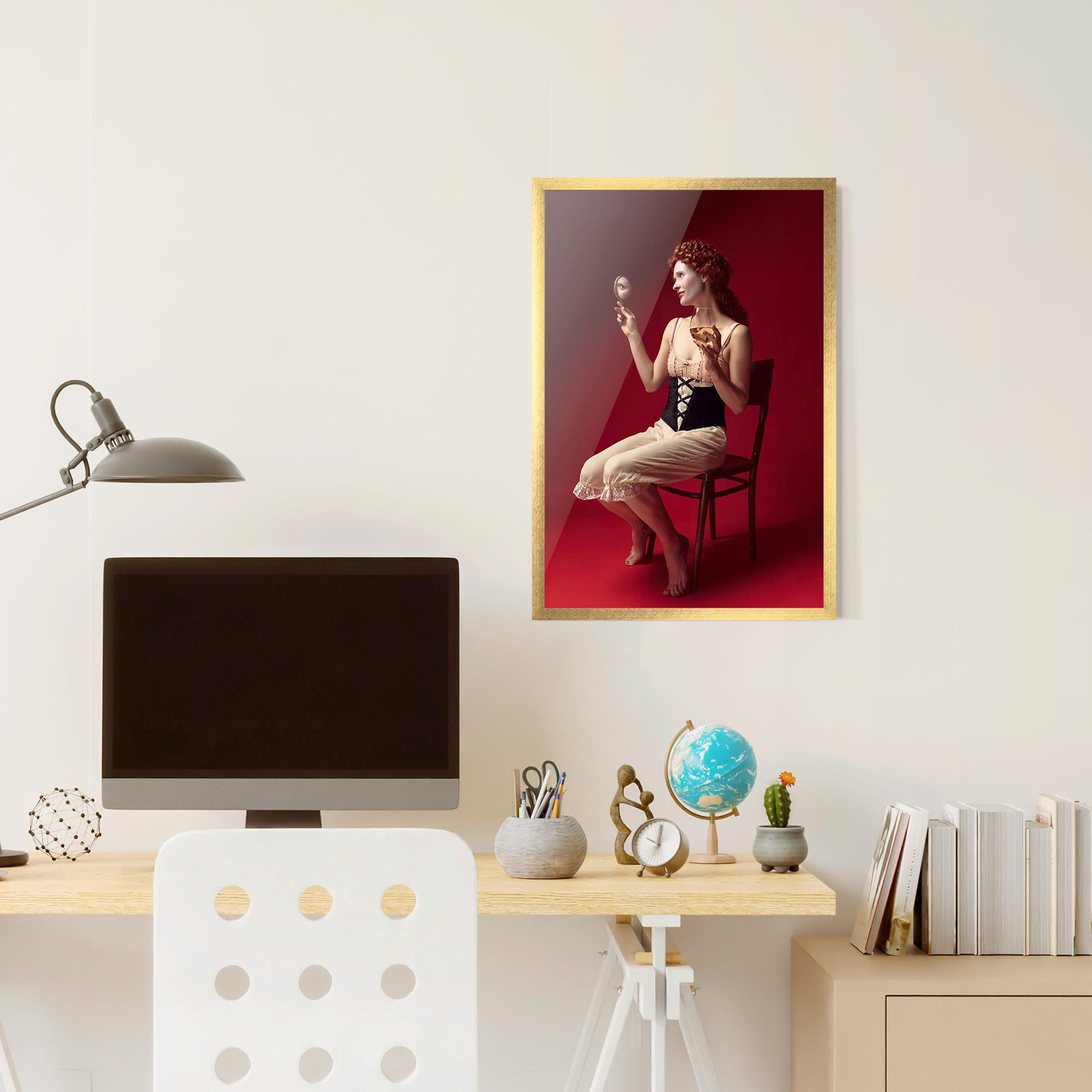 Gerahmte Poster Medieval Redhead Woman mockup 6