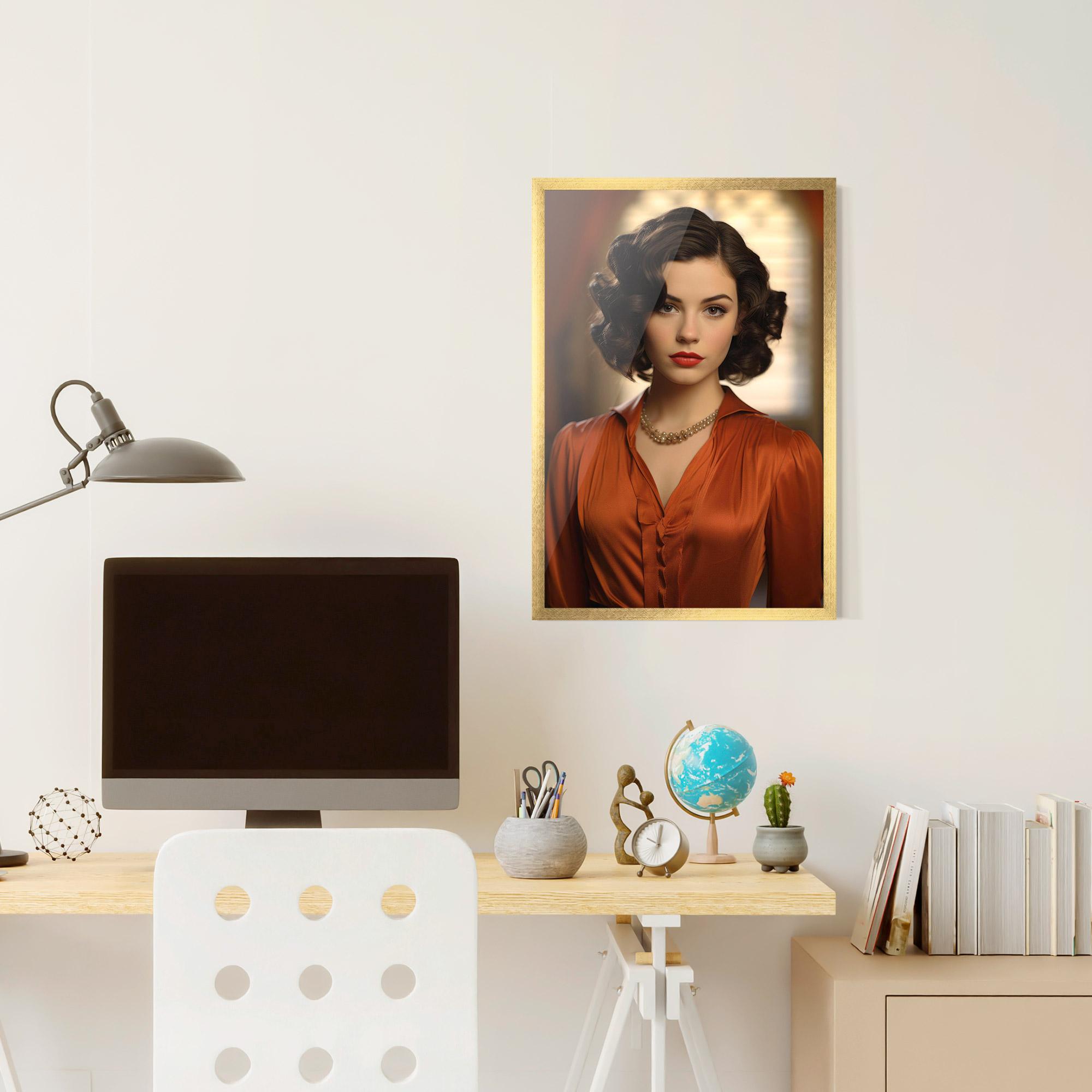 Gerahmte Poster Strong Orange Blouse mockup 6