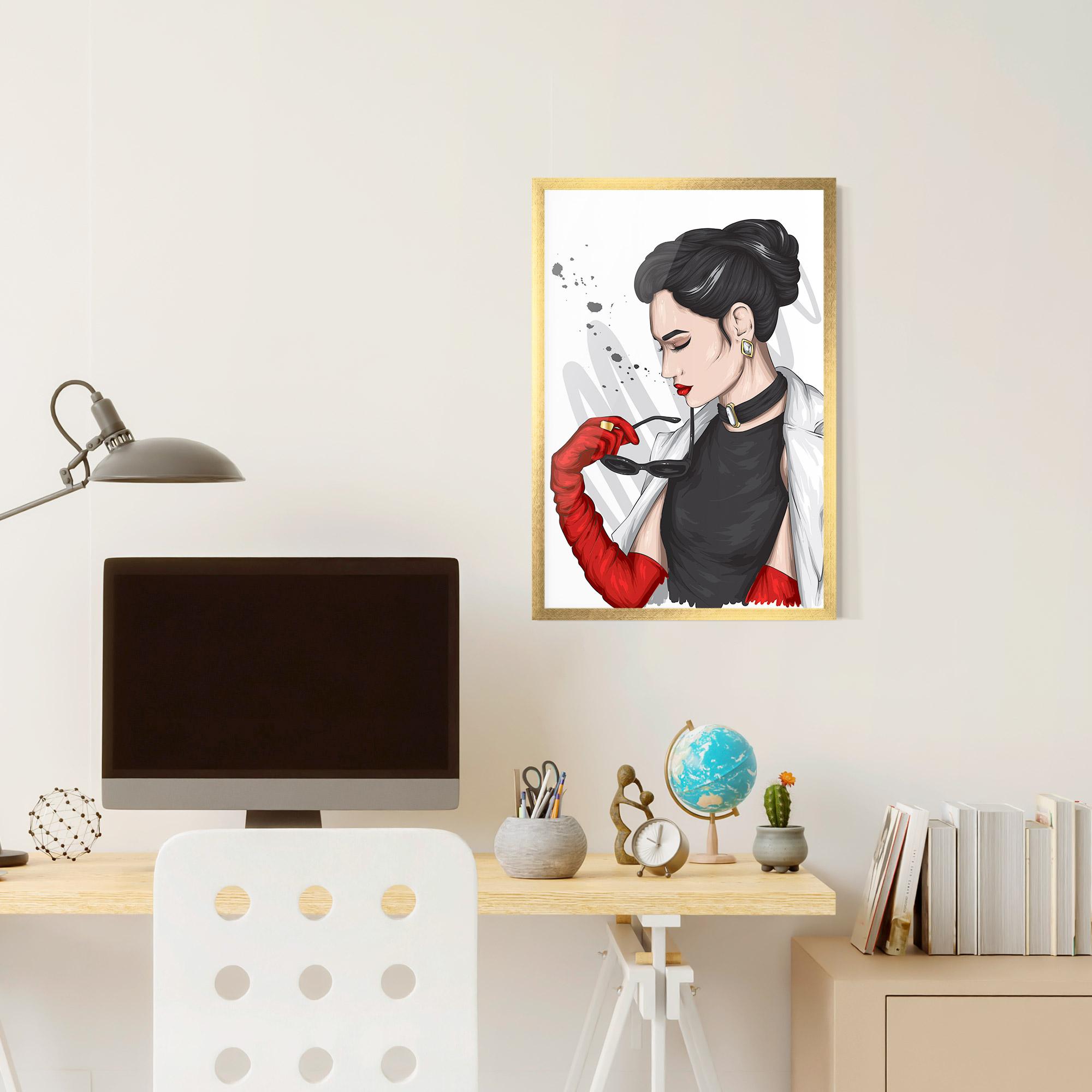 Gerahmte Poster Vintage Red Gloves mockup 6