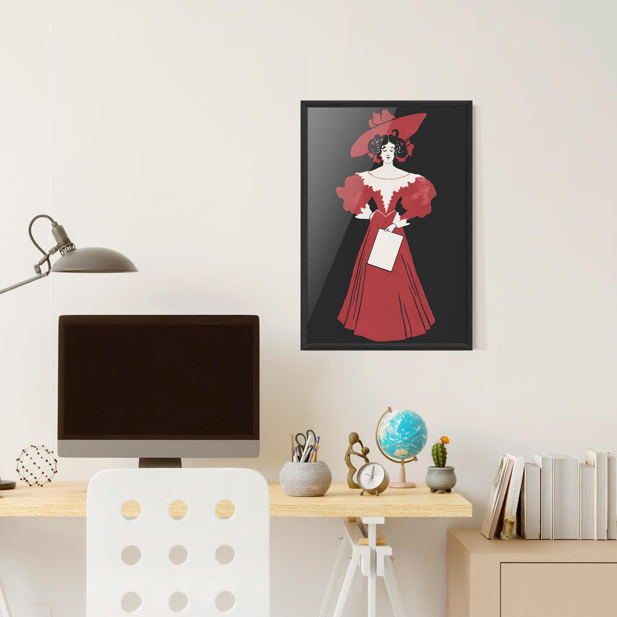 Gerahmte Poster Old Red Dress mockup 6