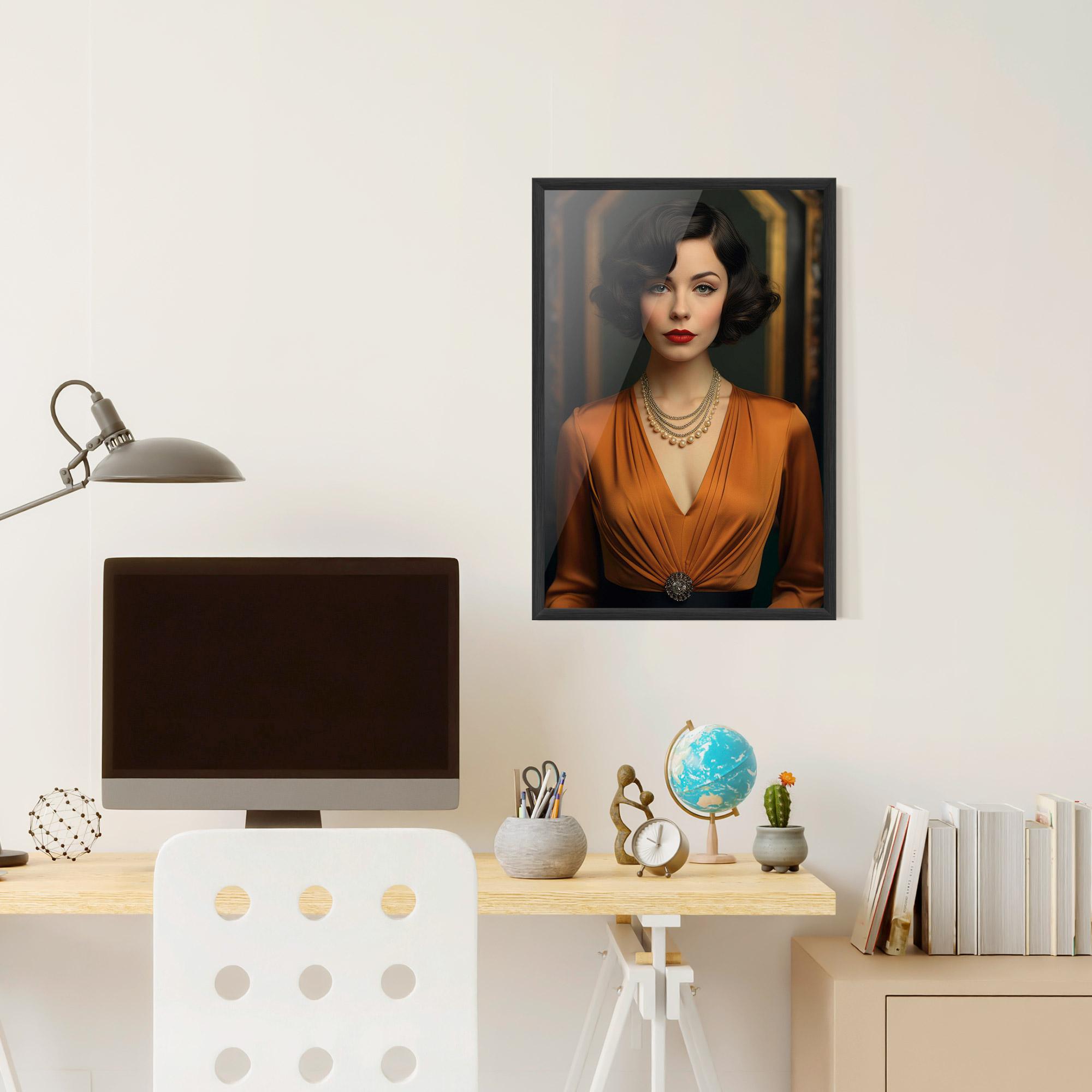 Gerahmte Poster Orange Blouse Pearls mockup 6